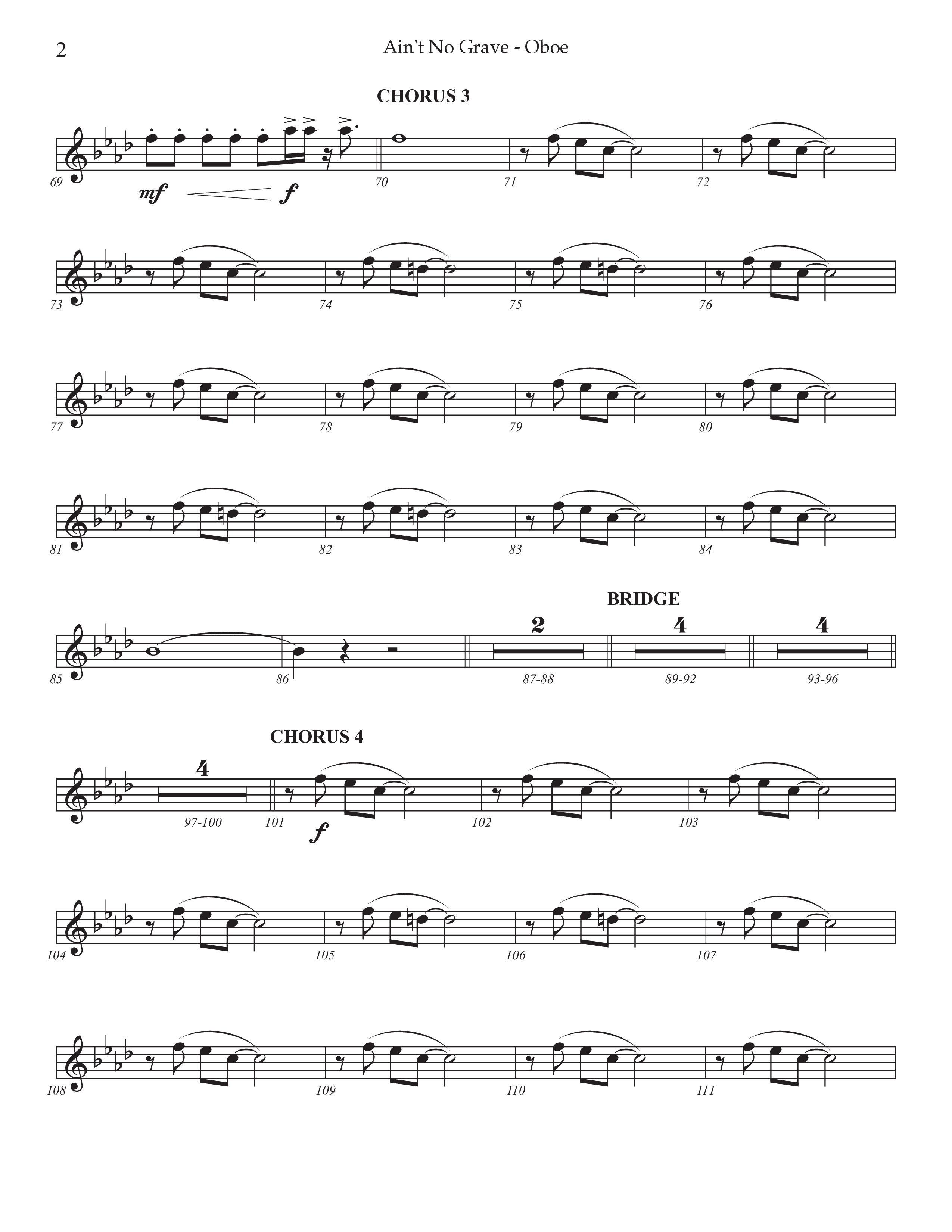 Ain't No Grave (Choral Anthem SATB) Oboe (Prestonwood Choir / Prestonwood Worship / Arr. Jonathan Walker)