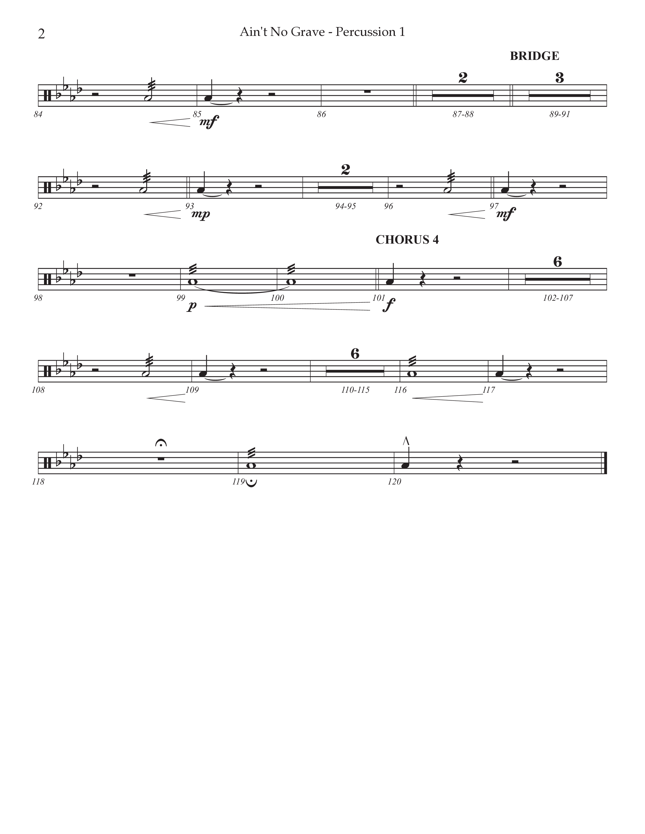 Ain't No Grave (Choral Anthem SATB) Percussion (Prestonwood Choir / Prestonwood Worship / Arr. Jonathan Walker)