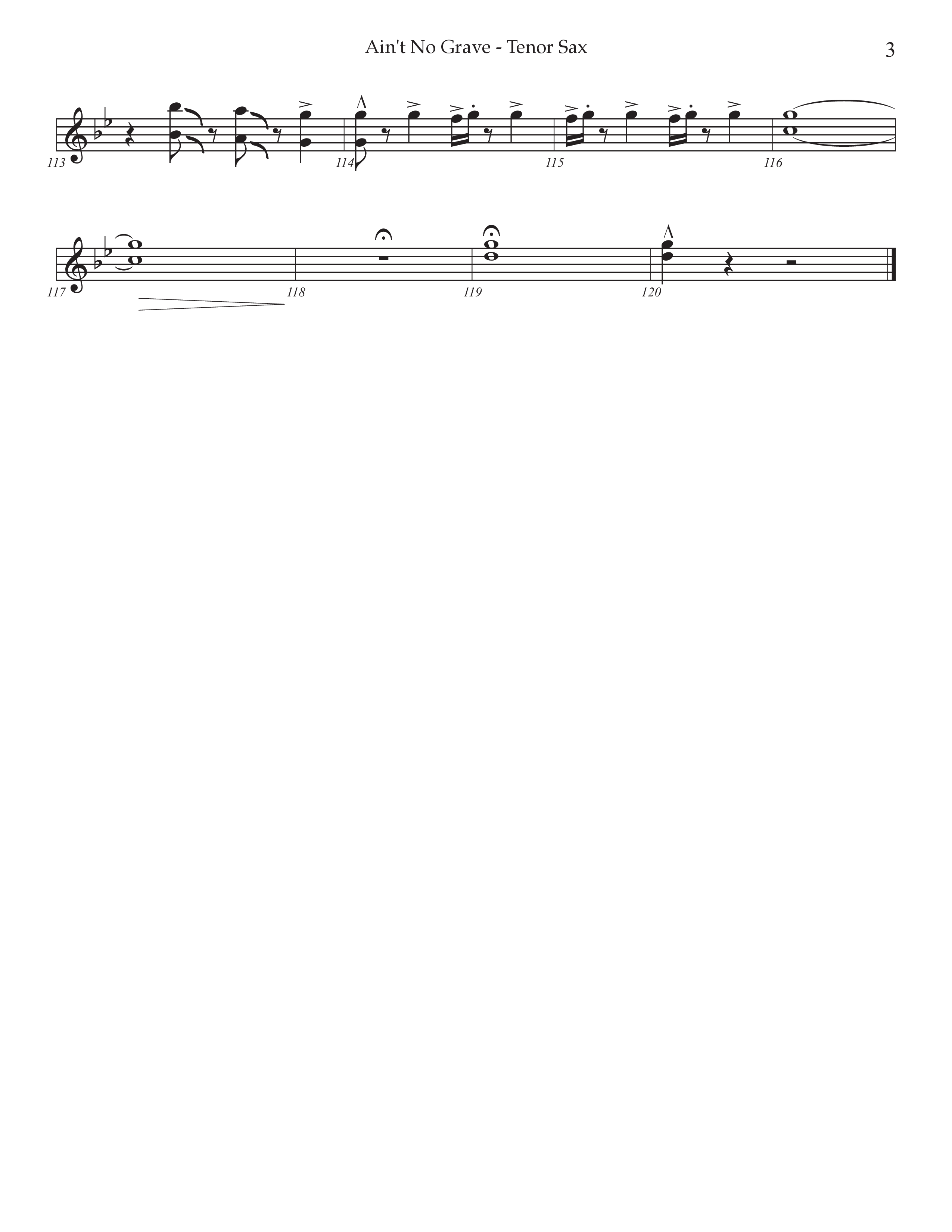 Ain't No Grave (Choral Anthem SATB) Tenor Sax 1 (Prestonwood Choir / Prestonwood Worship / Arr. Jonathan Walker)