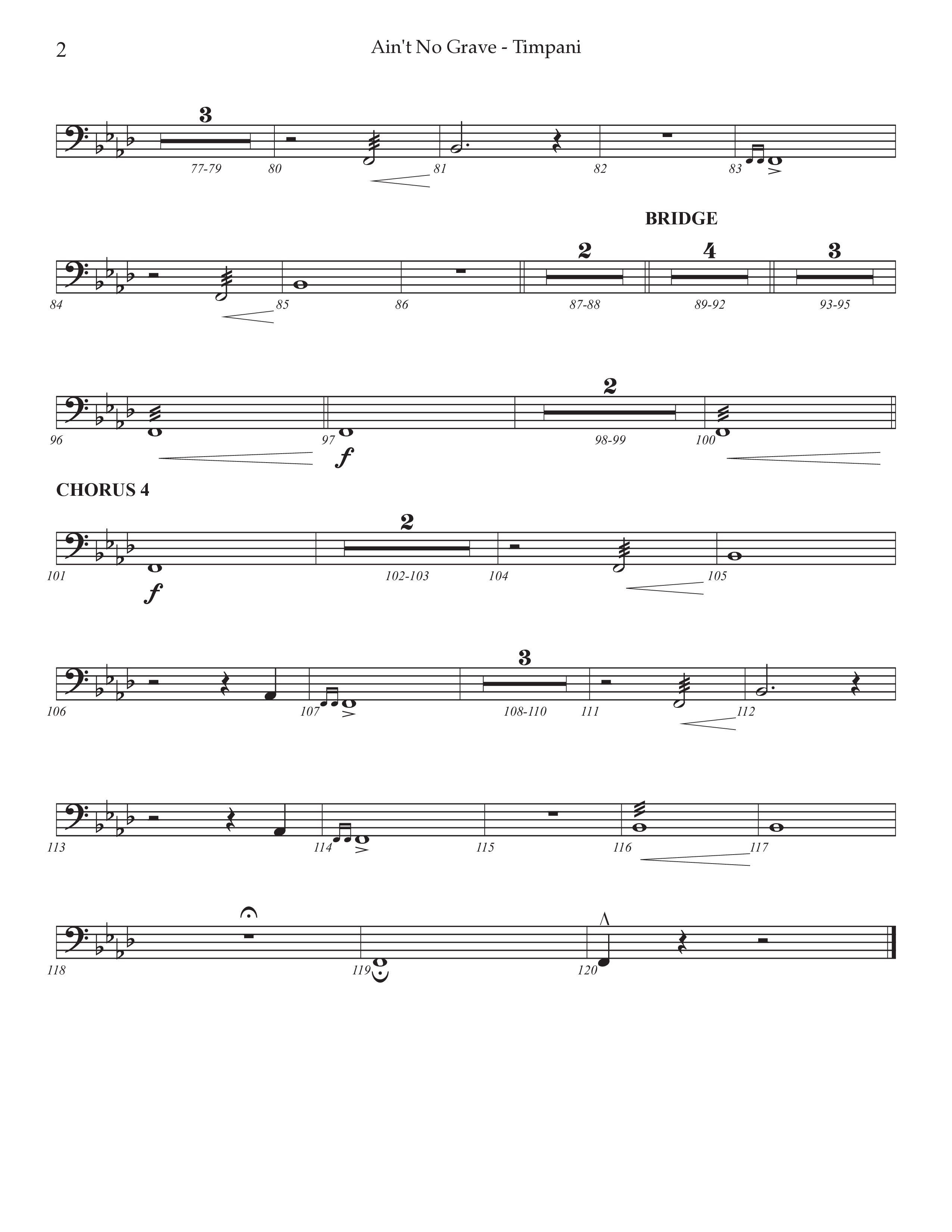 Ain't No Grave (Choral Anthem SATB) Timpani (Prestonwood Choir / Prestonwood Worship / Arr. Jonathan Walker)