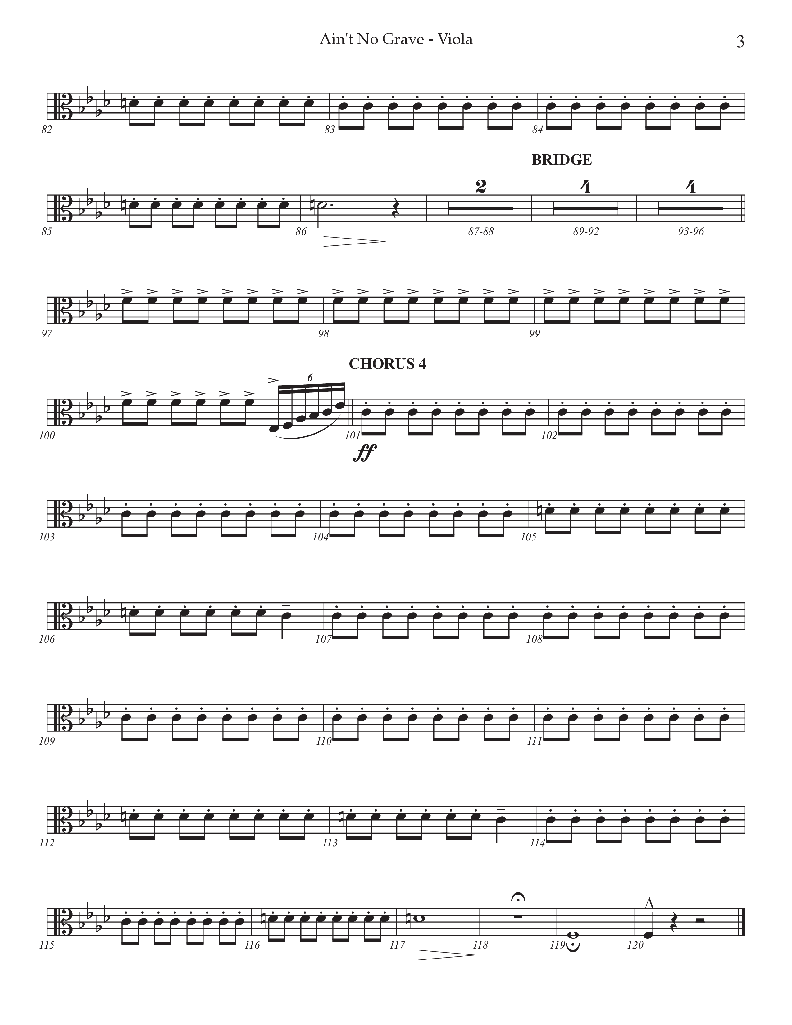 Ain't No Grave (Choral Anthem SATB) Viola (Prestonwood Choir / Prestonwood Worship / Arr. Jonathan Walker)