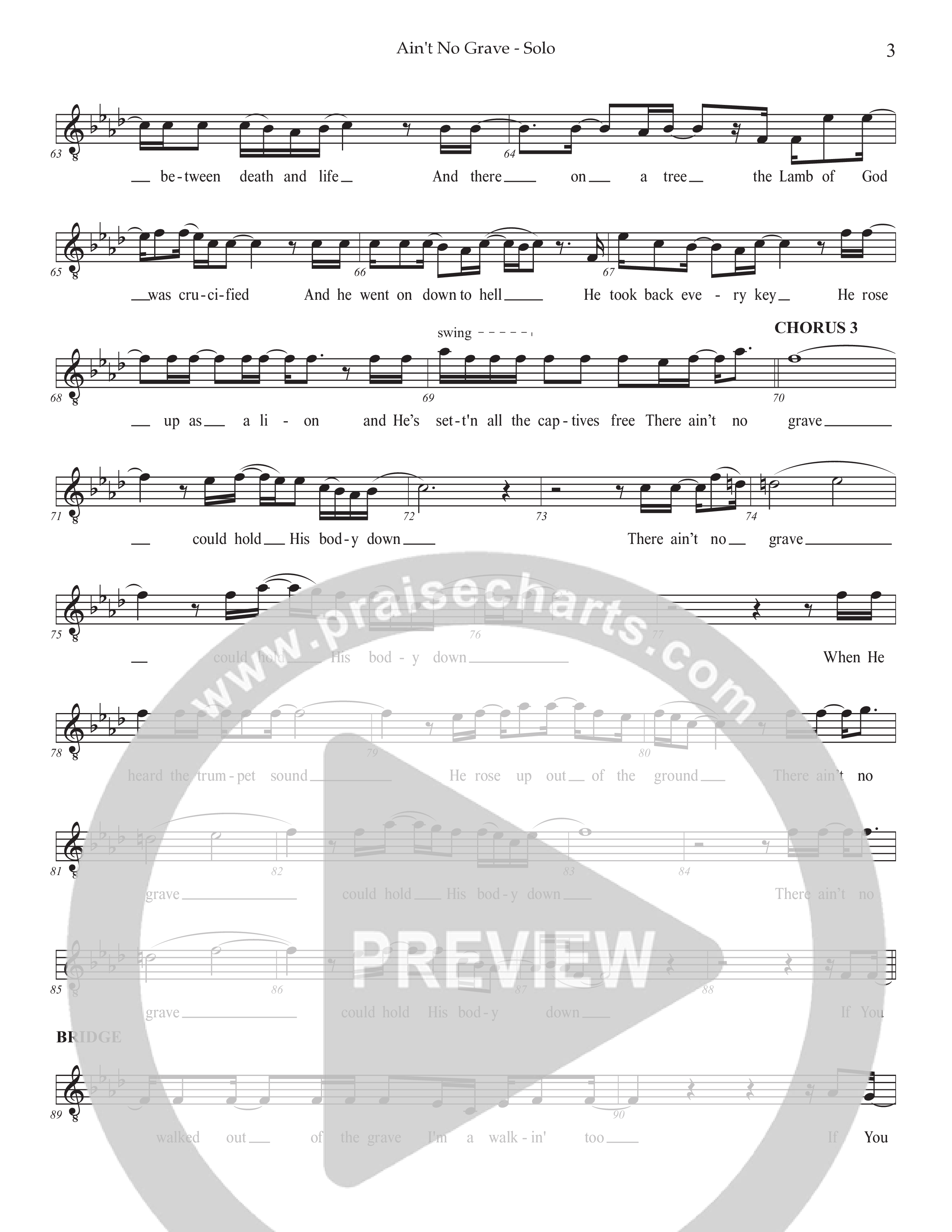 Ain't No Grave (Choral Anthem SATB) Vocal Solo (Prestonwood Choir / Prestonwood Worship / Arr. Jonathan Walker)