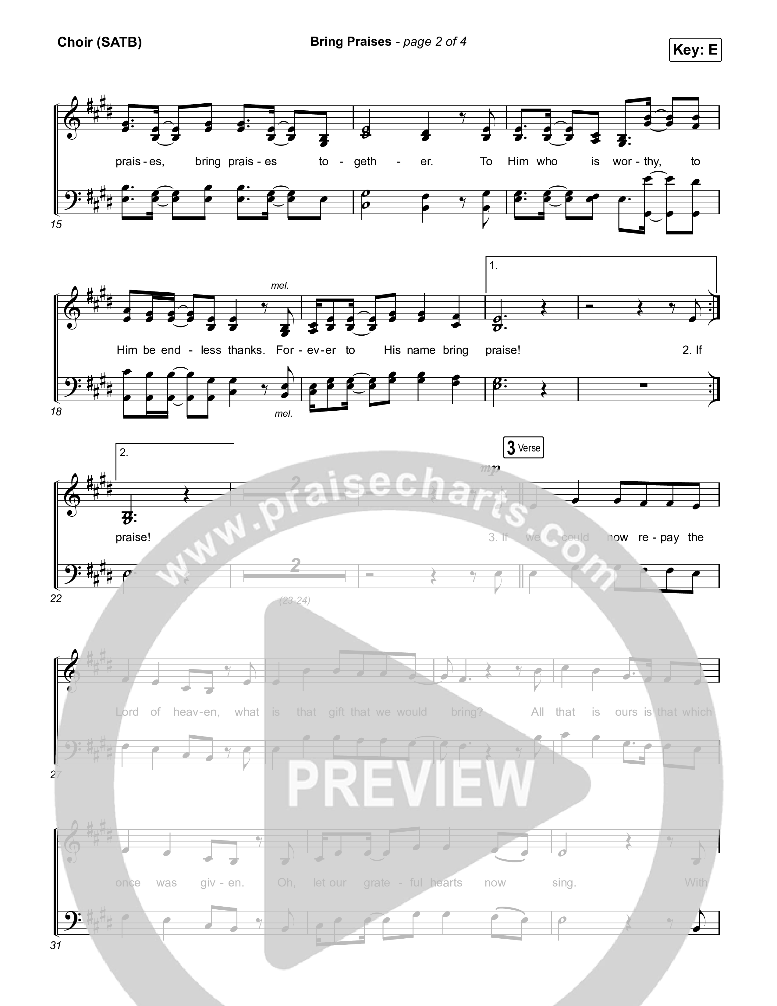 Bring Praises Choir Sheet (SATB) (Matt Boswell / Matt Papa)