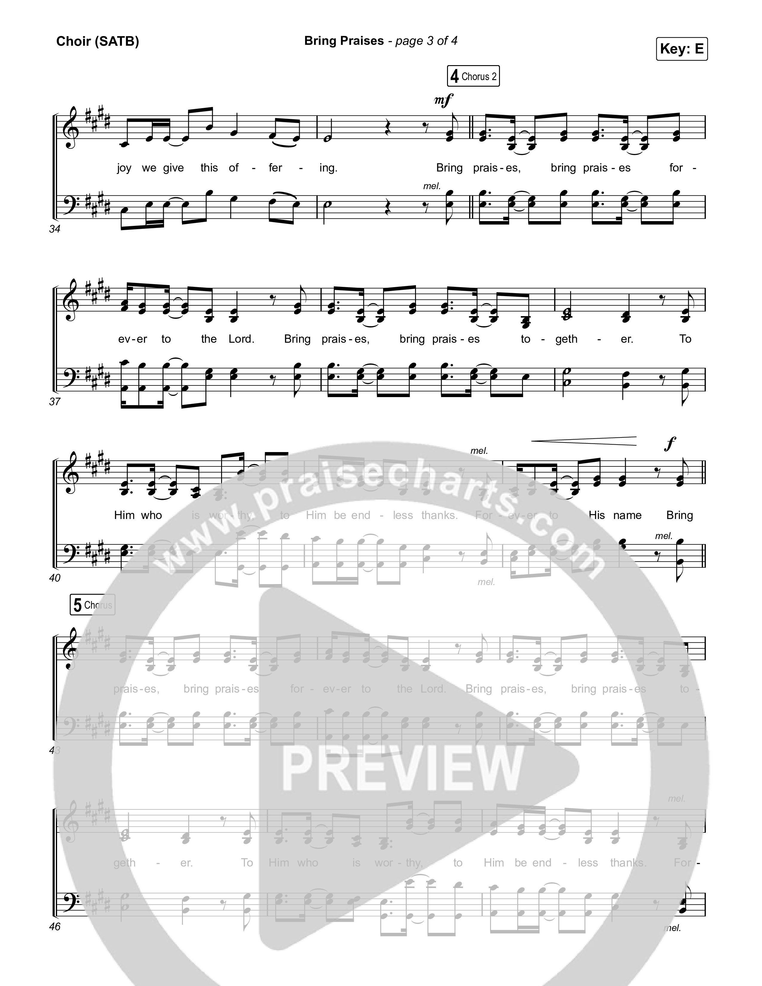 Bring Praises Choir Sheet (SATB) (Matt Boswell / Matt Papa)