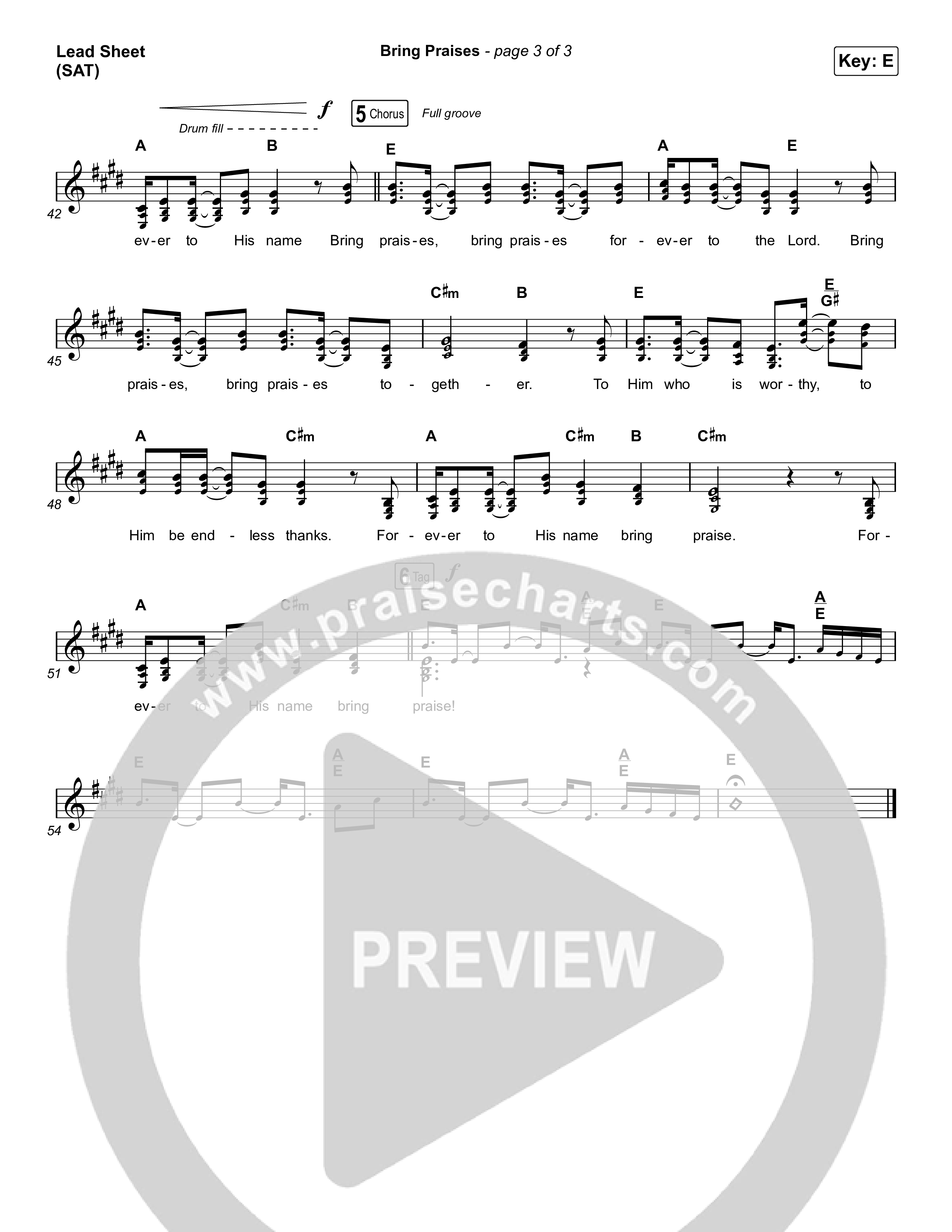 Bring Praises Lead Sheet (SAT) (Matt Boswell / Matt Papa)