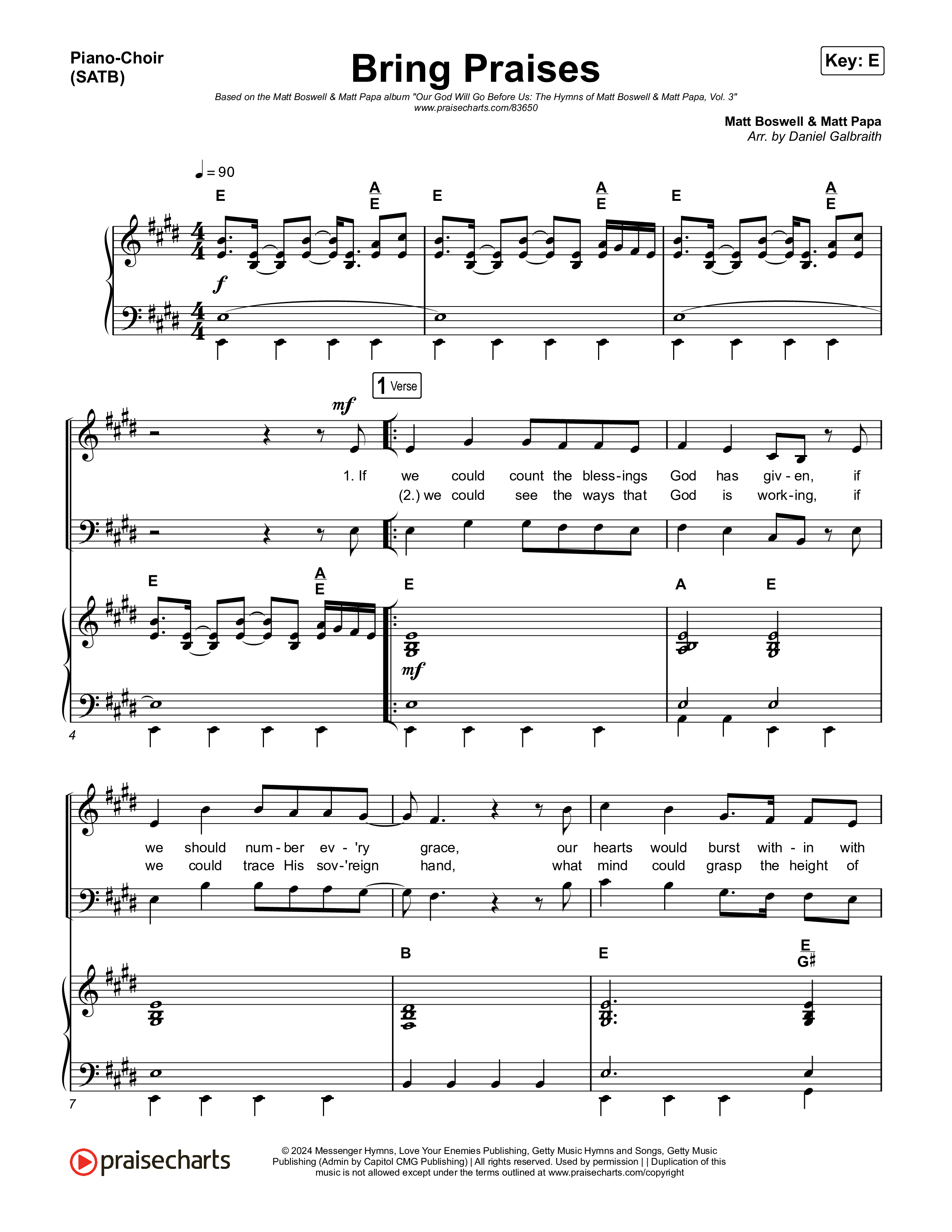 Bring Praises Piano/Vocal (SATB) (Matt Boswell / Matt Papa)