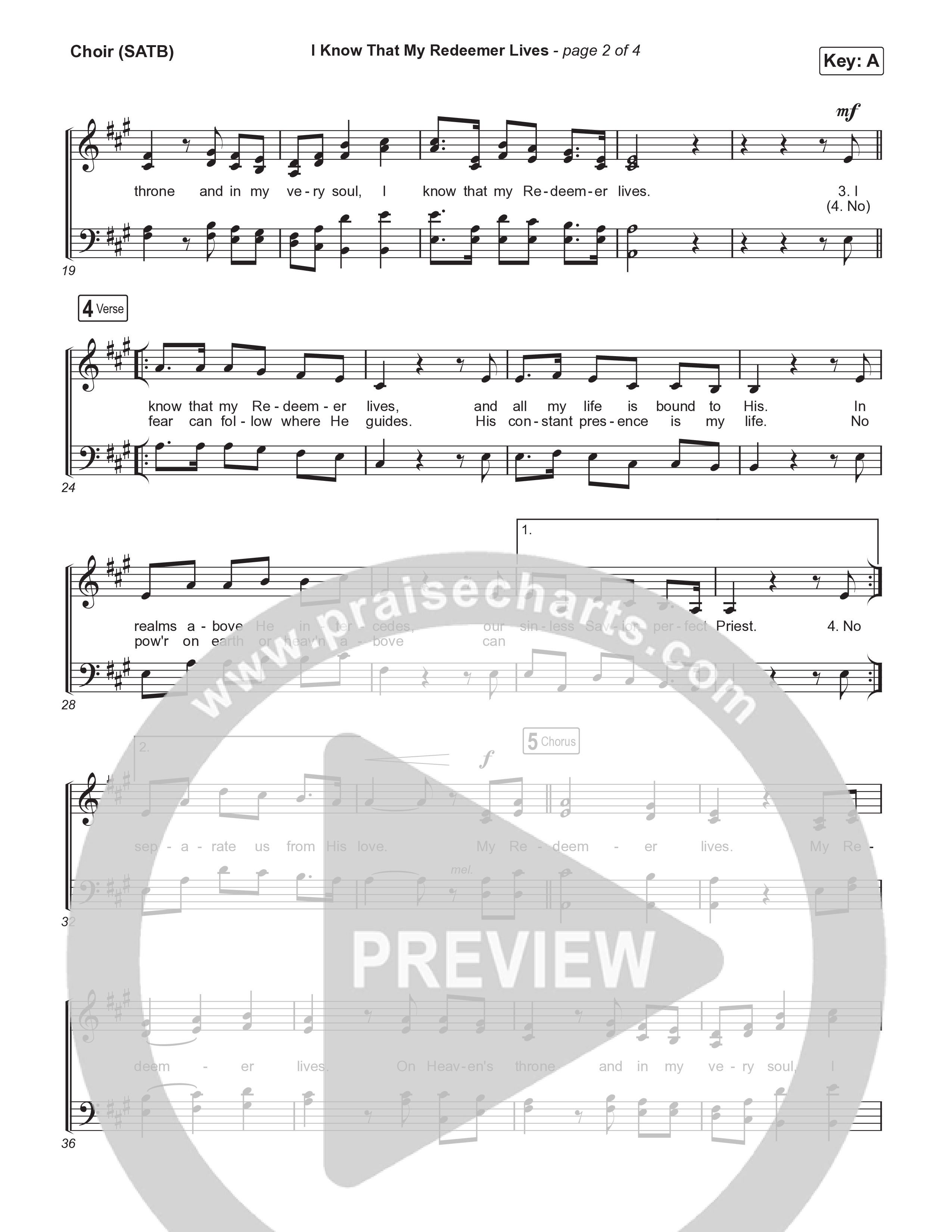 I Know That My Redeemer Lives Choir Sheet (SATB) (Matt Boswell / Matt Papa)