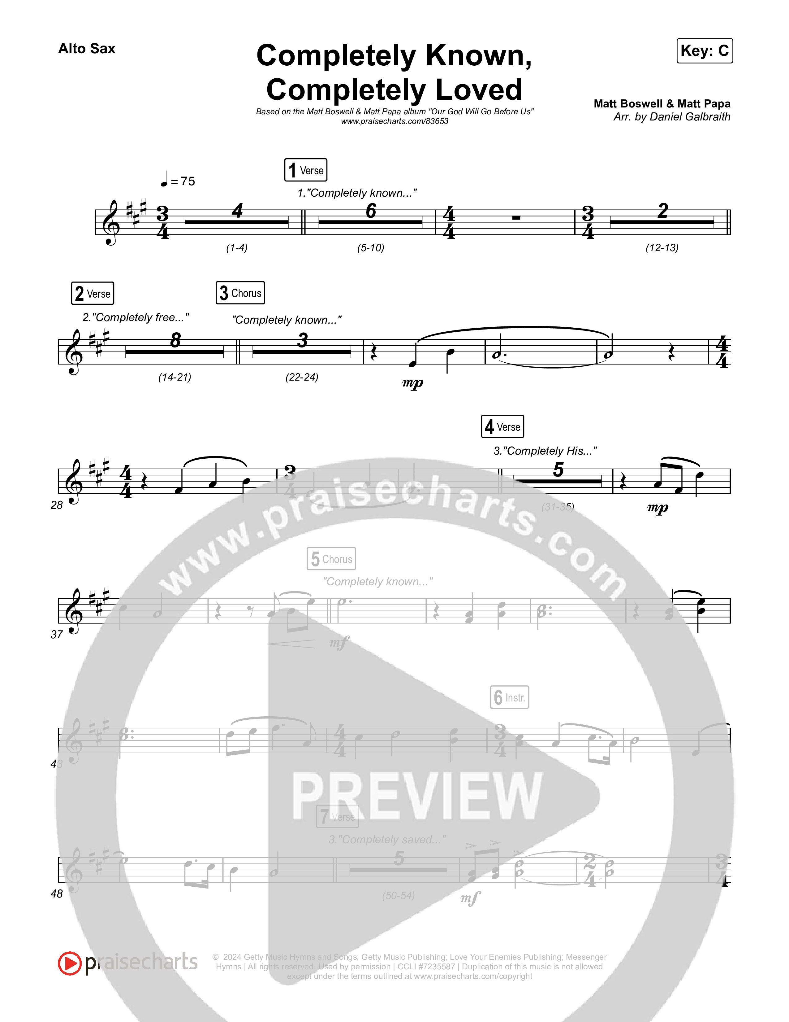 Completely Known Completely Loved Sax Pack (Matt Boswell / Matt Papa)