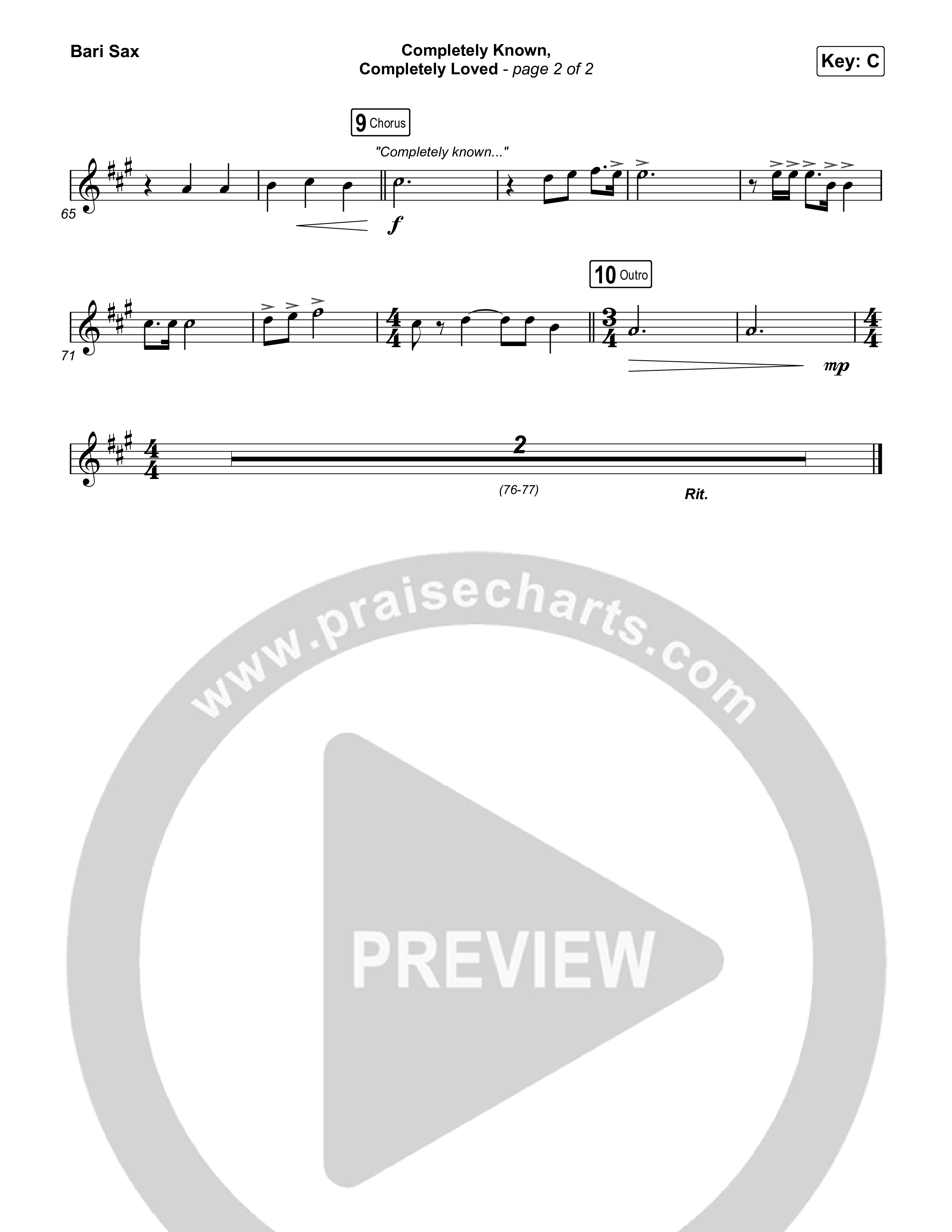 Completely Known Completely Loved Bari Sax (Matt Boswell / Matt Papa)