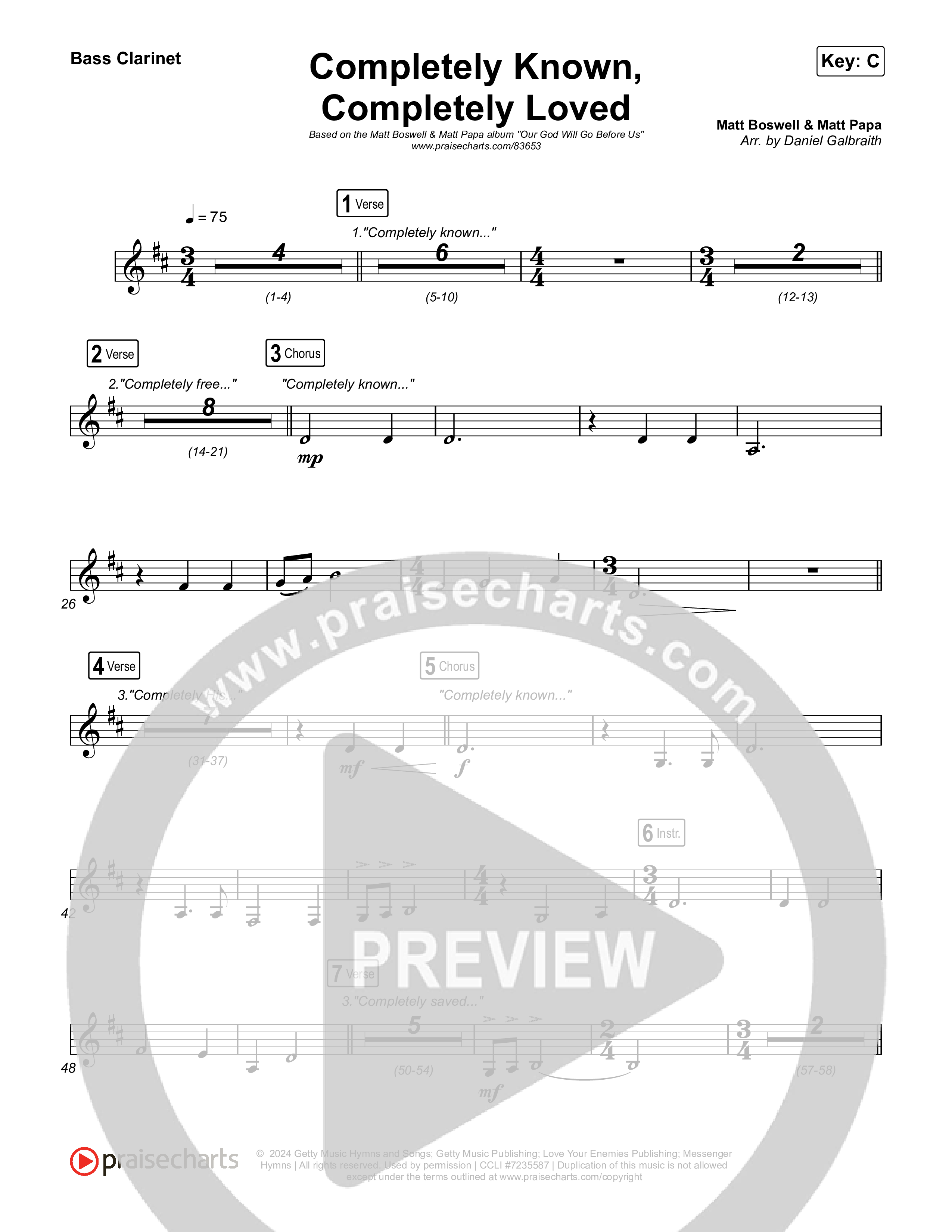 Completely Known Completely Loved Clarinet 1,2 (Matt Boswell / Matt Papa)