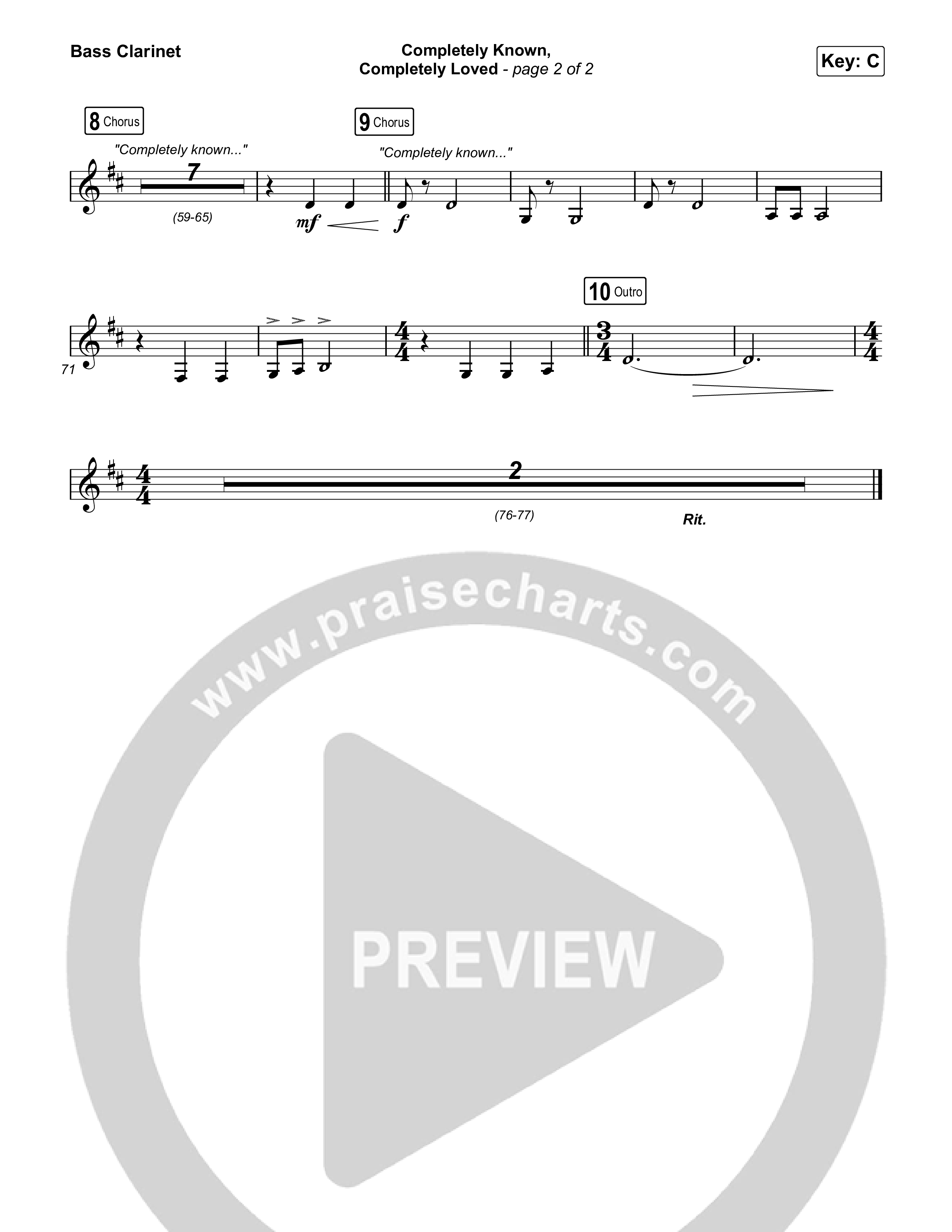 Completely Known Completely Loved Bass Clarinet (Matt Boswell / Matt Papa)