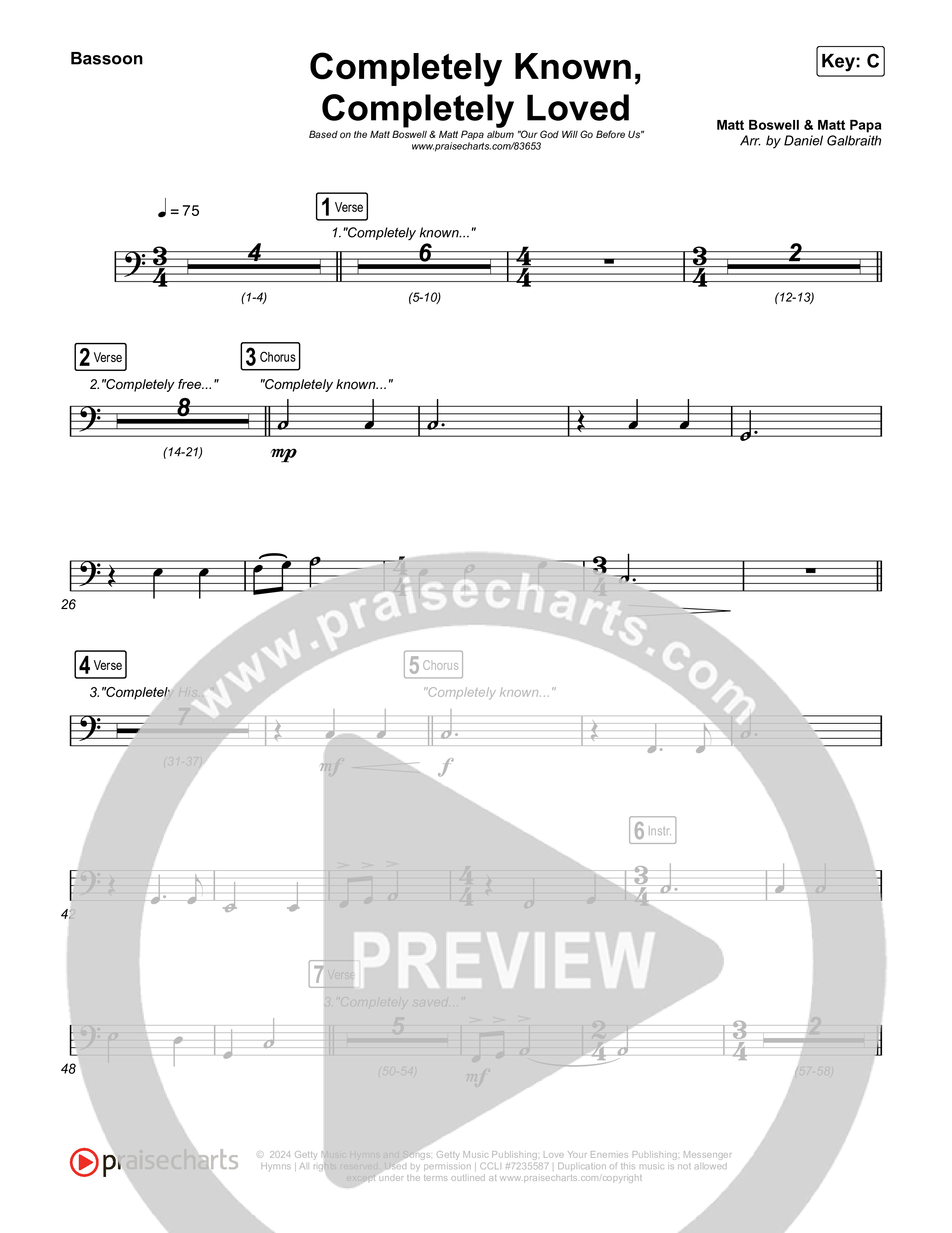 Completely Known Completely Loved Bassoon (Matt Boswell / Matt Papa)