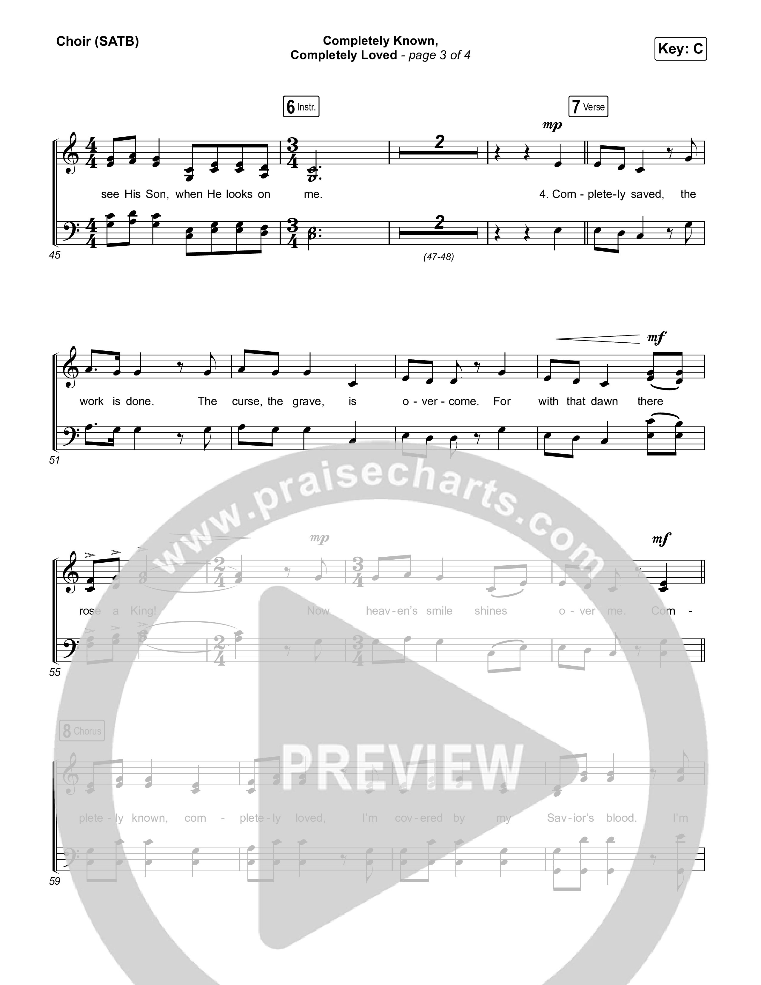 Completely Known Completely Loved Choir Sheet (SATB) (Matt Boswell / Matt Papa)