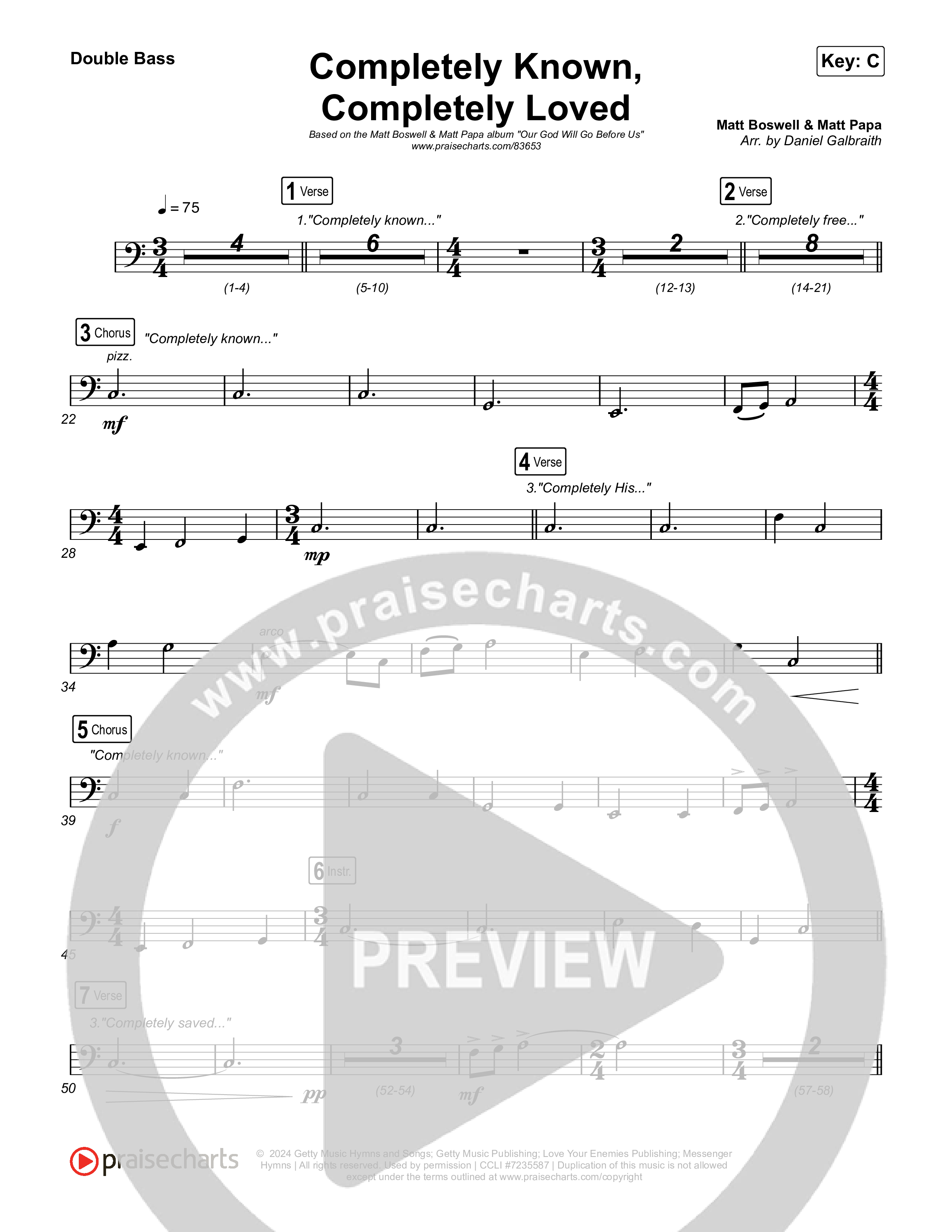 Completely Known Completely Loved String Bass (Matt Boswell / Matt Papa)