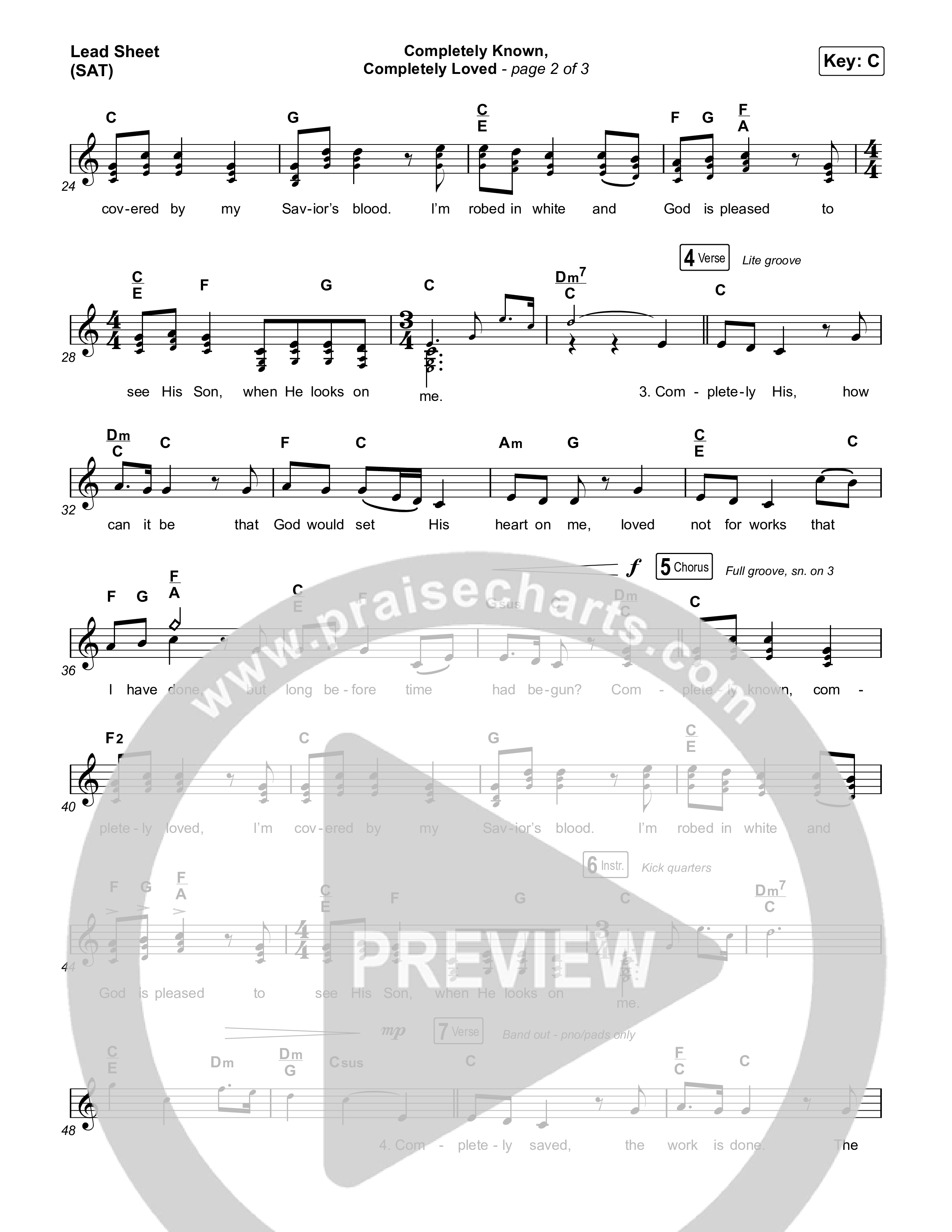 Completely Known Completely Loved Lead Sheet (SAT) (Matt Boswell / Matt Papa)