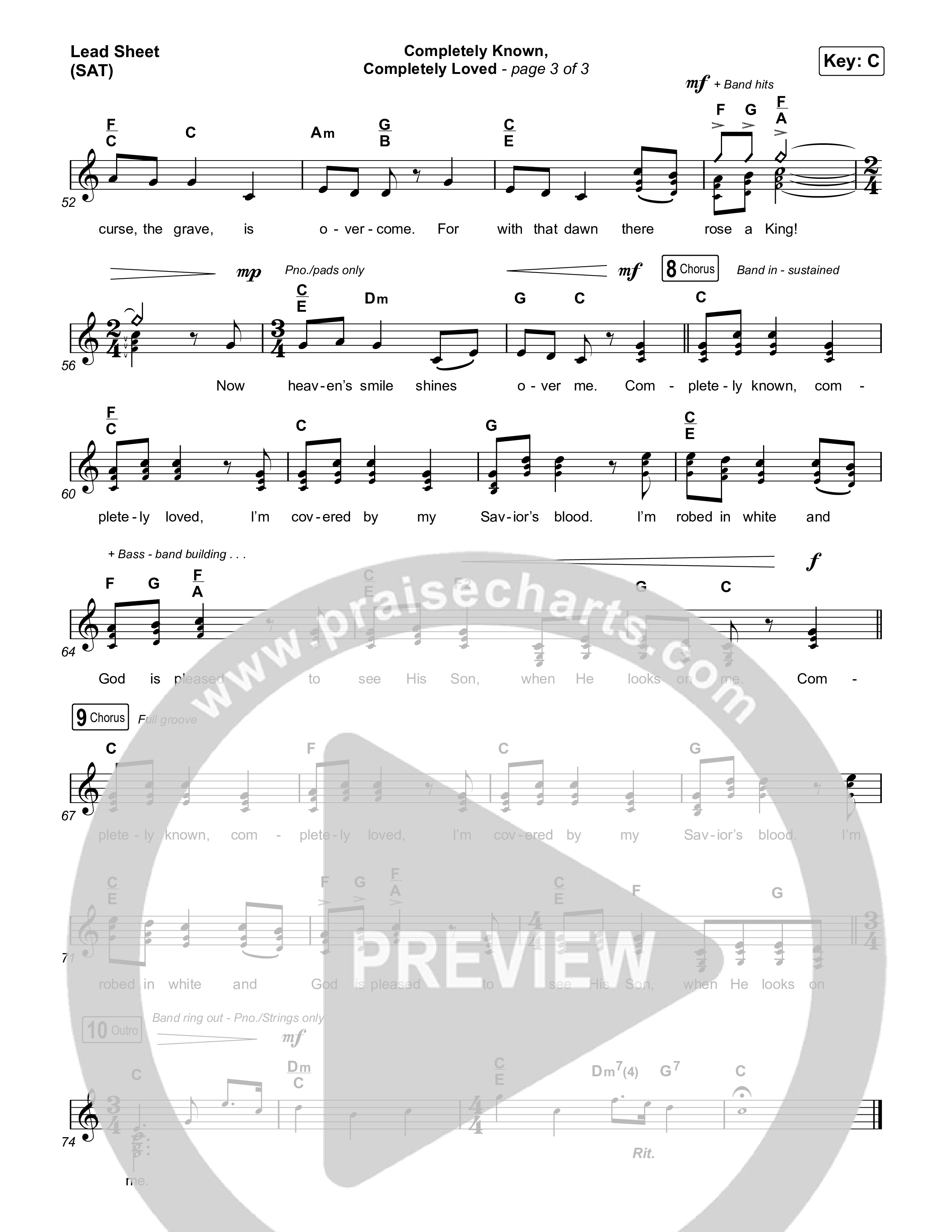 Completely Known Completely Loved Lead Sheet (SAT) (Matt Boswell / Matt Papa)