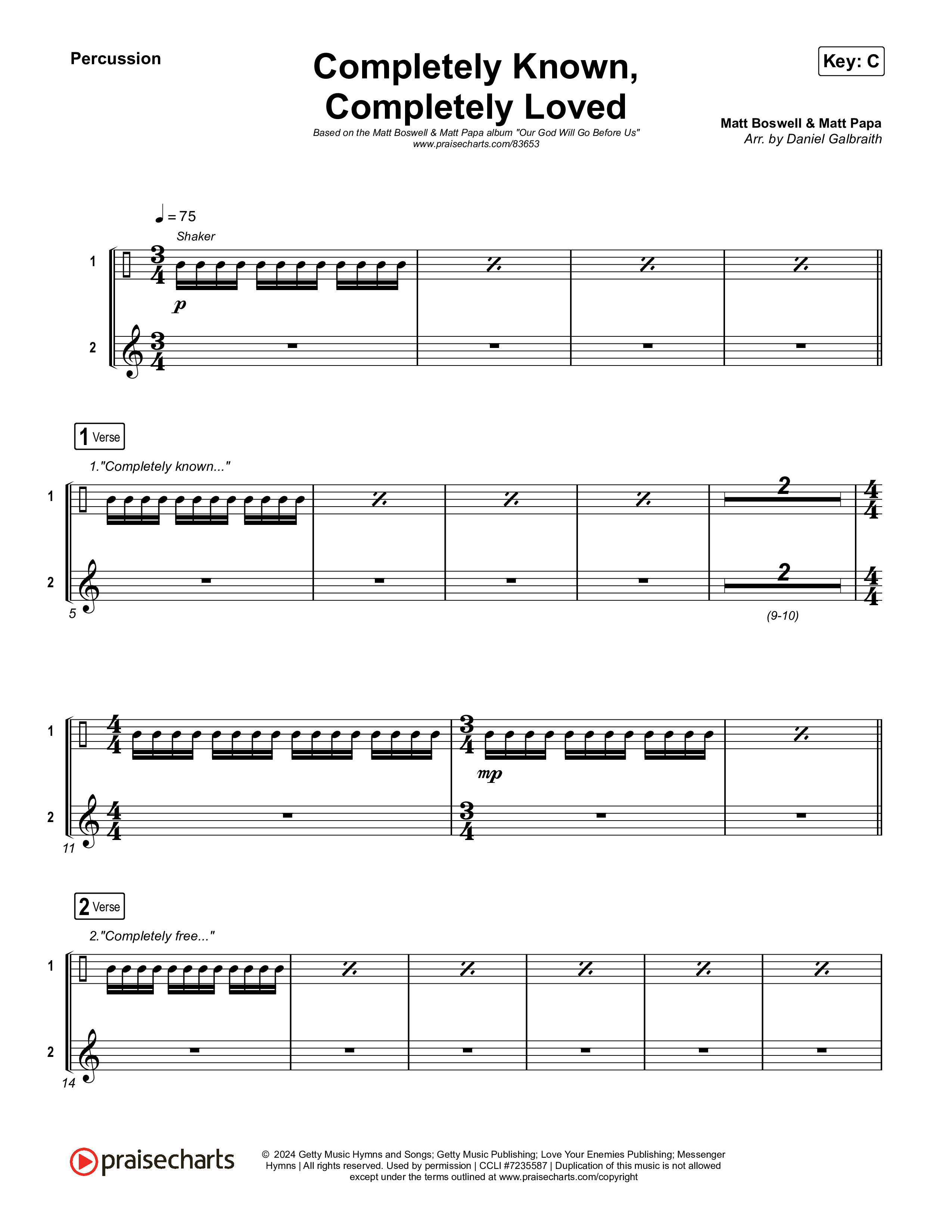 Completely Known Completely Loved Percussion (Matt Boswell / Matt Papa)