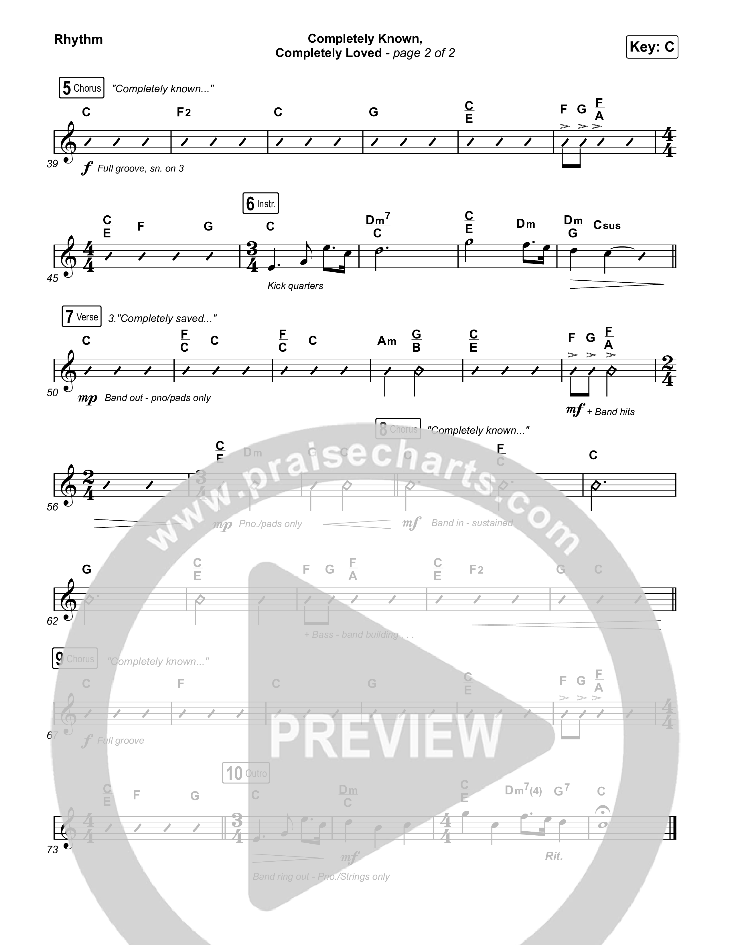 Completely Known Completely Loved Rhythm Chart (Matt Boswell / Matt Papa)