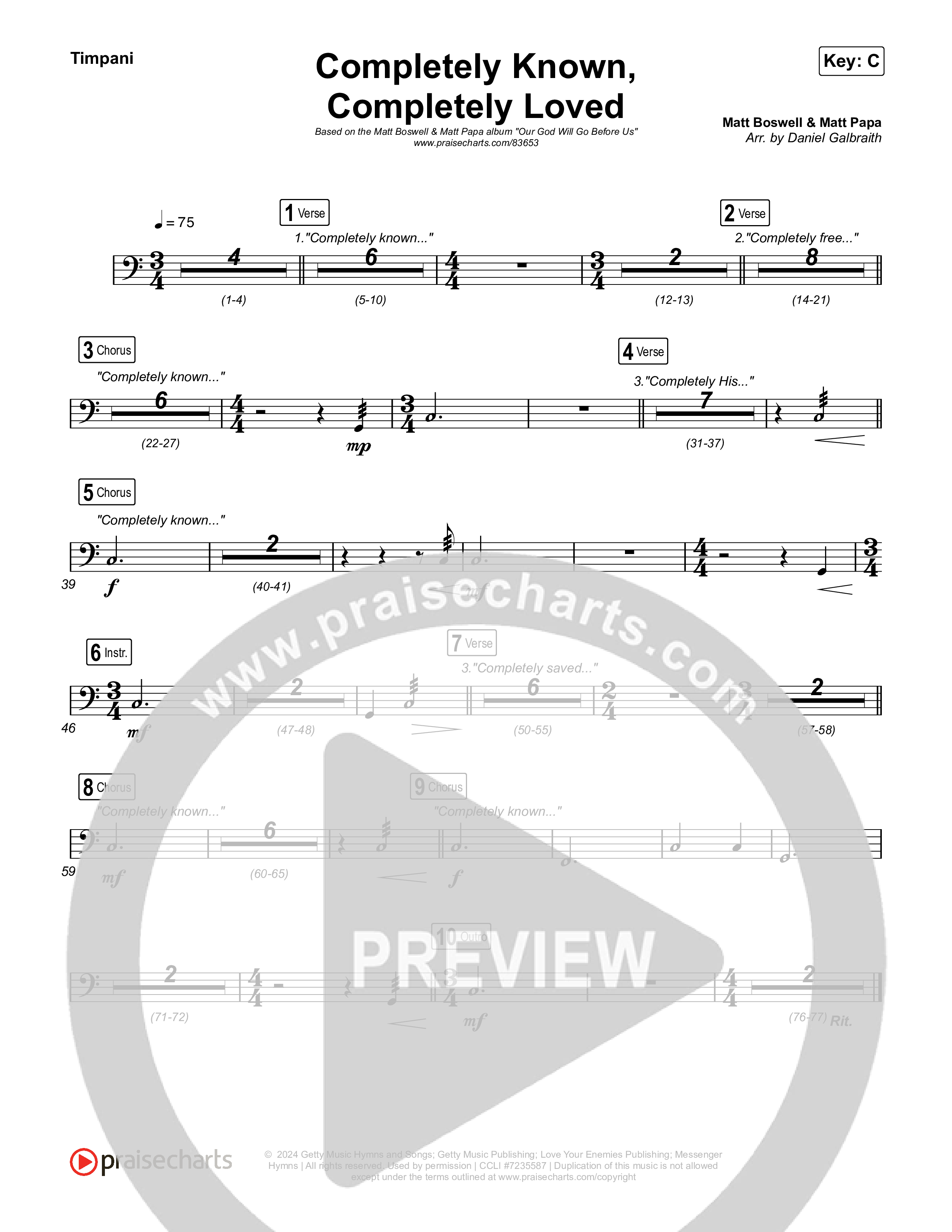 Completely Known Completely Loved Timpani (Matt Boswell / Matt Papa)