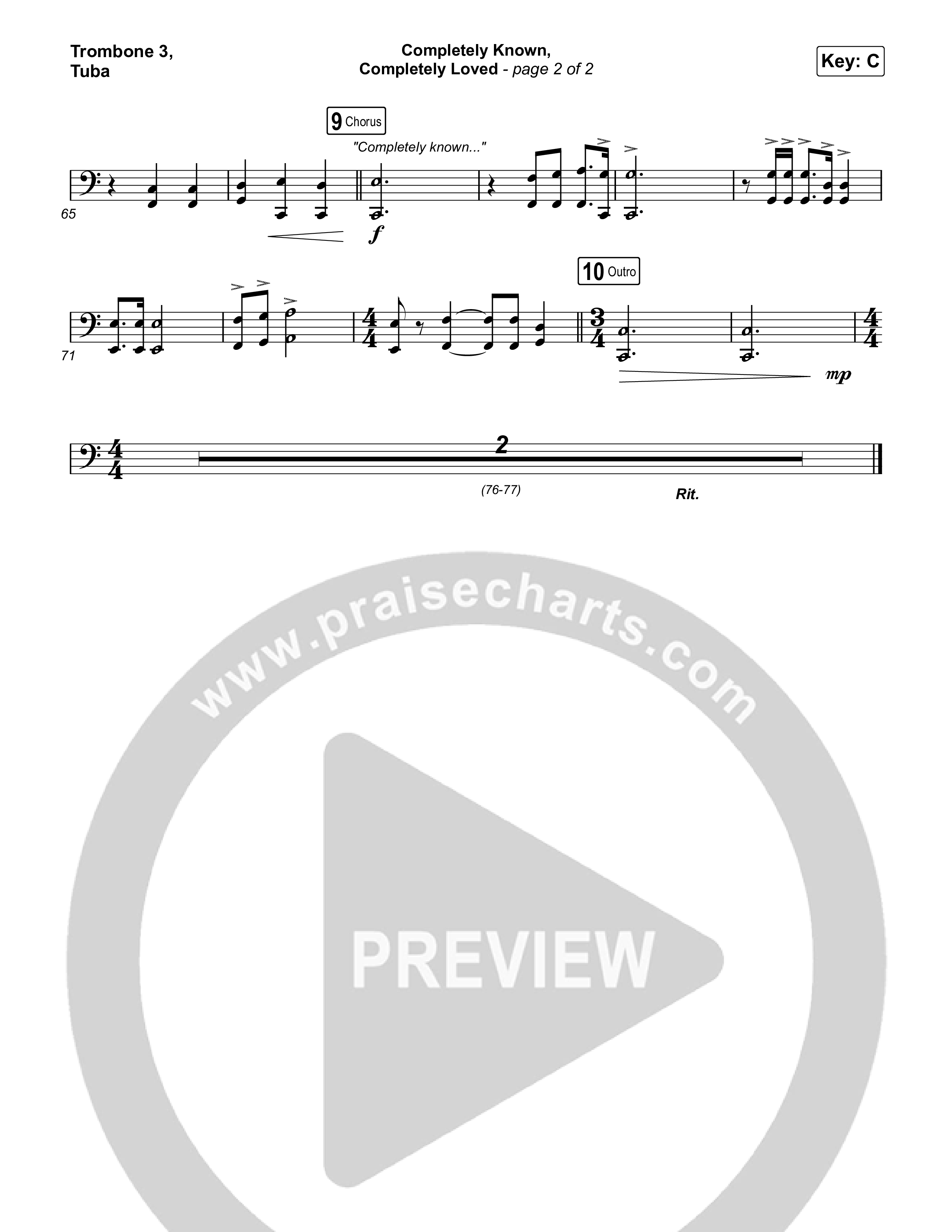 Completely Known Completely Loved Trombone 3/Tuba (Matt Boswell / Matt Papa)