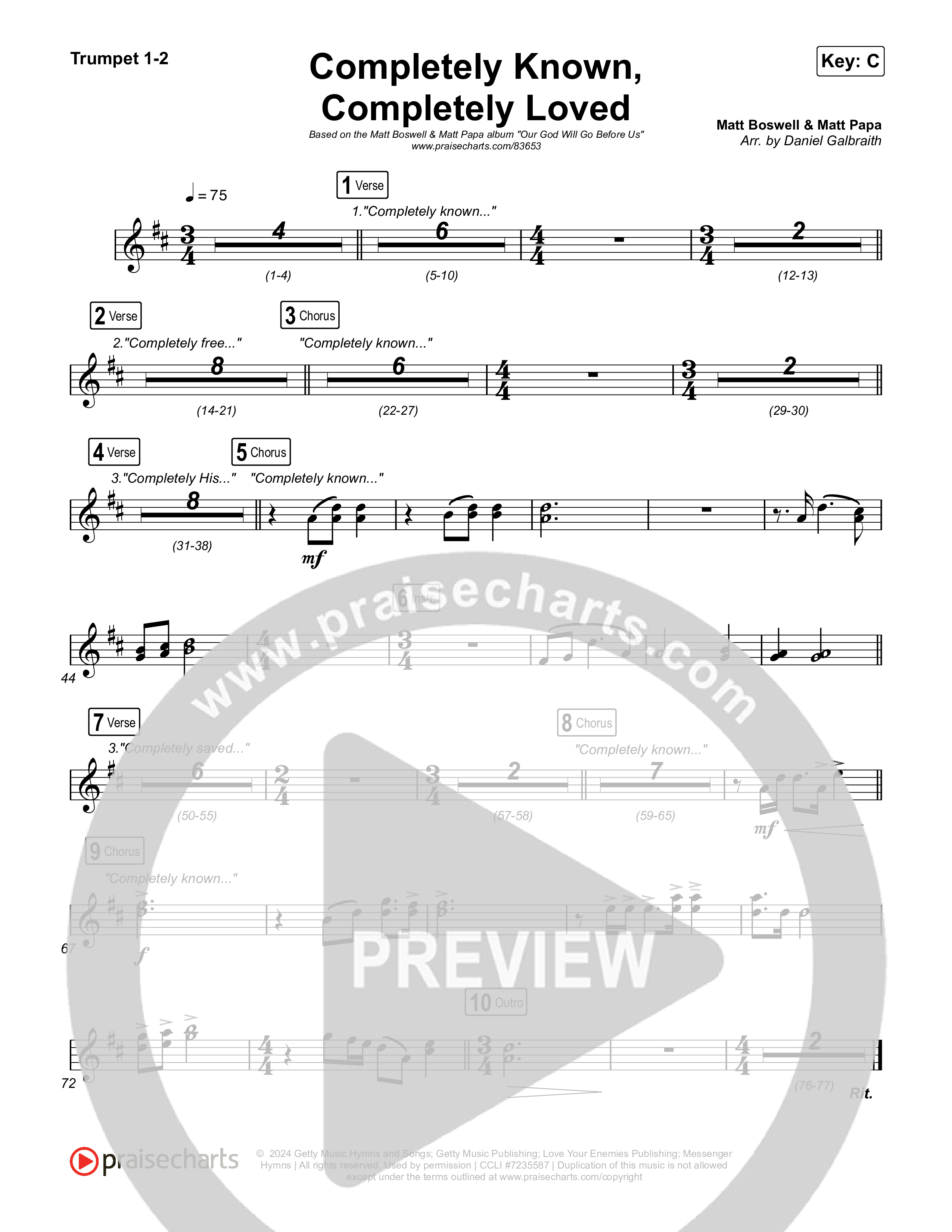 Completely Known Completely Loved Brass Pack (Matt Boswell / Matt Papa)