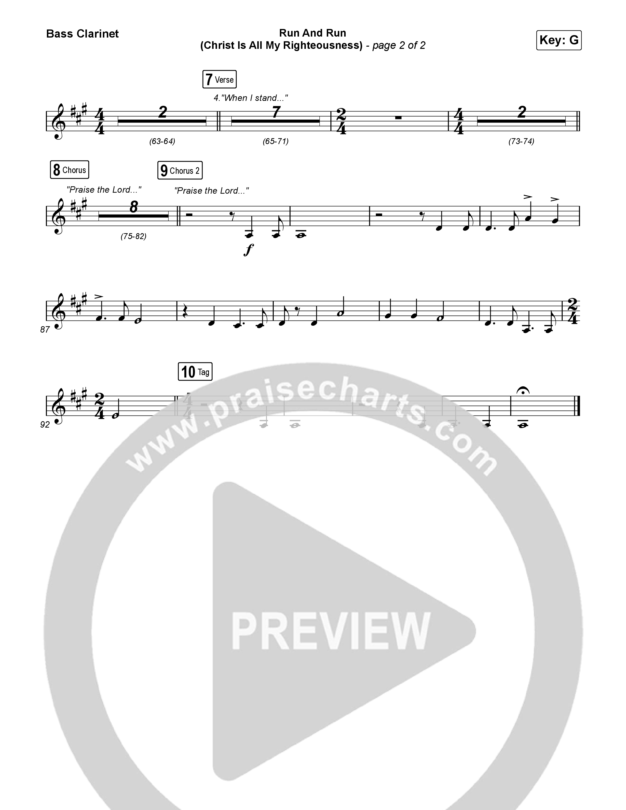 Run And Run (Christ Is All My Righteousness) Bass Clarinet (Matt Boswell / Matt Papa)