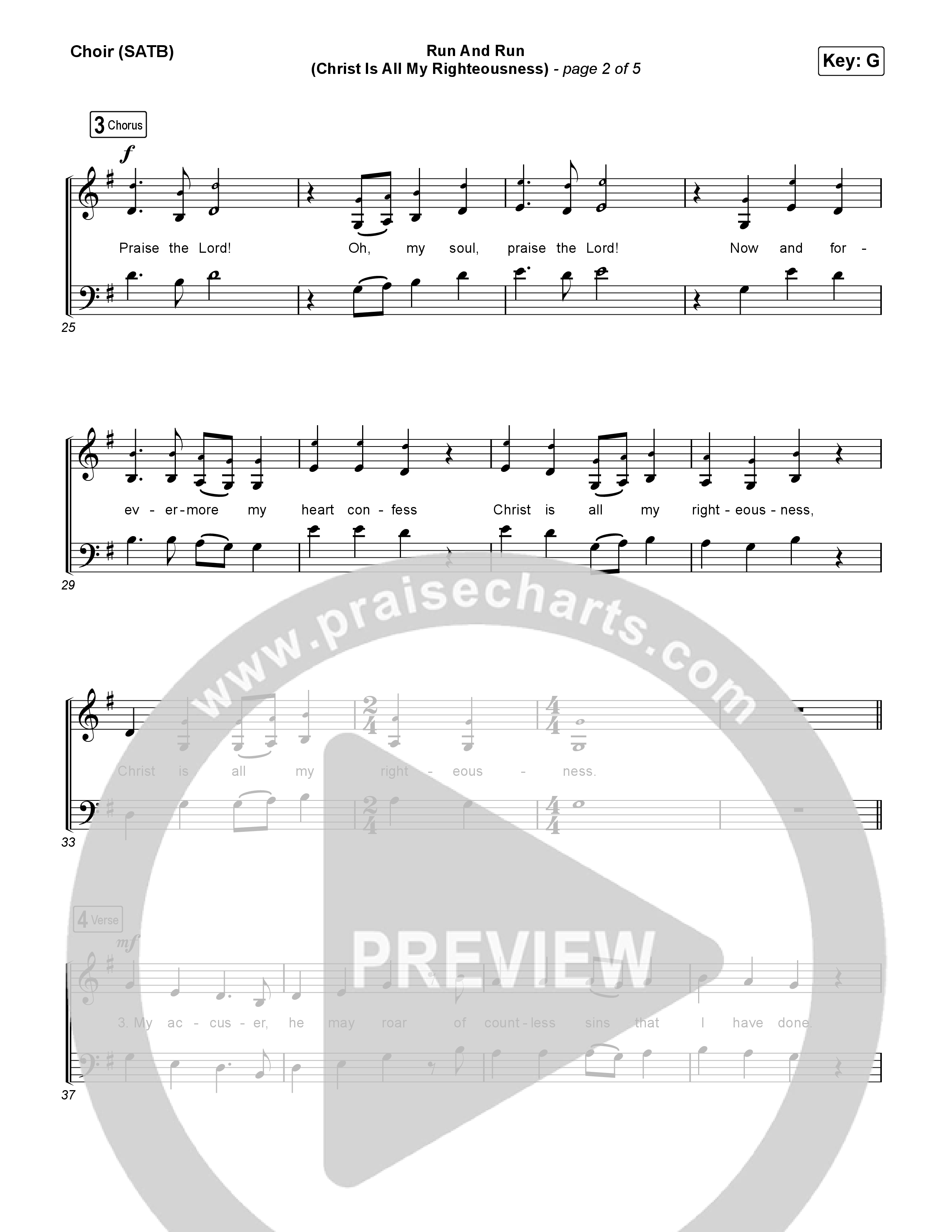 Run And Run (Christ Is All My Righteousness) Choir Sheet (SATB) (Matt Boswell / Matt Papa)