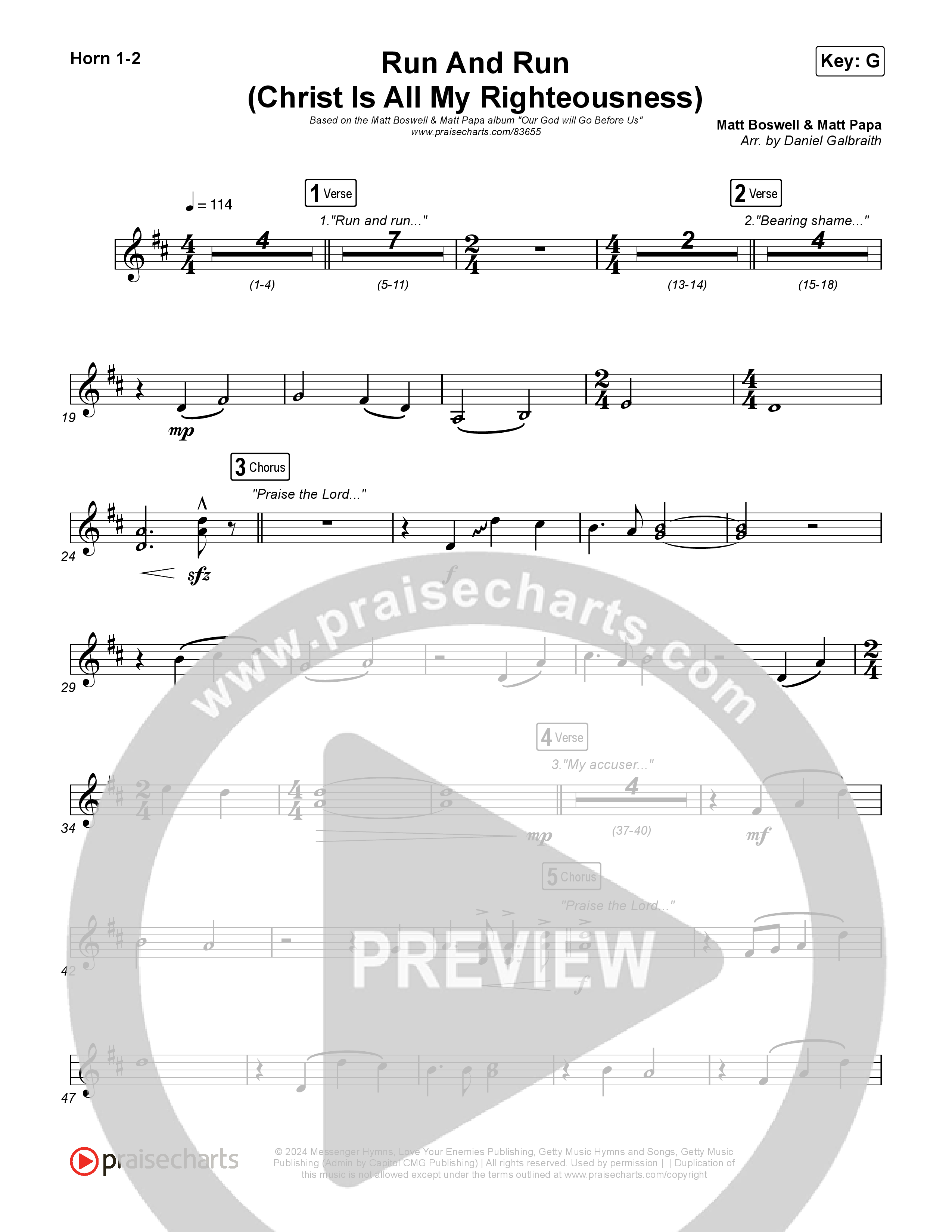 Run And Run (Christ Is All My Righteousness) Brass Pack (Matt Boswell / Matt Papa)