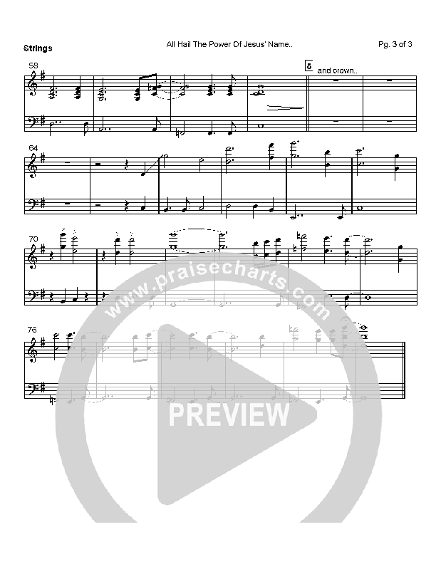 All Hail The Power Of Jesus Name Synth Strings (Paul Baloche)