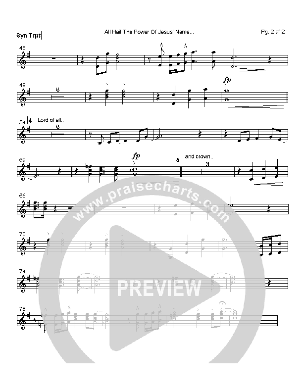 All Hail The Power Of Jesus Name Trumpet (Paul Baloche)