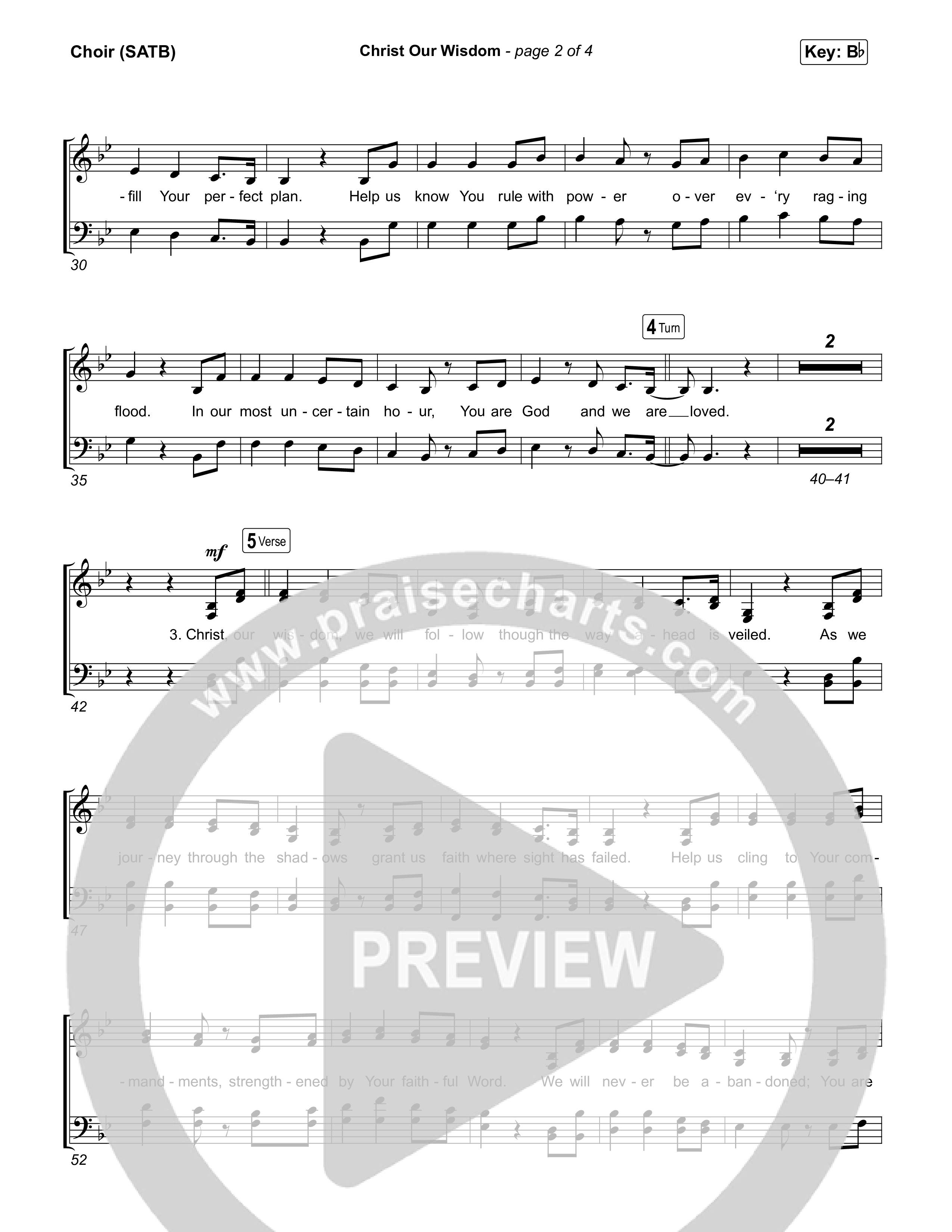 Christ Our Wisdom (Live) Choir Sheet (SATB) (Sovereign Grace)