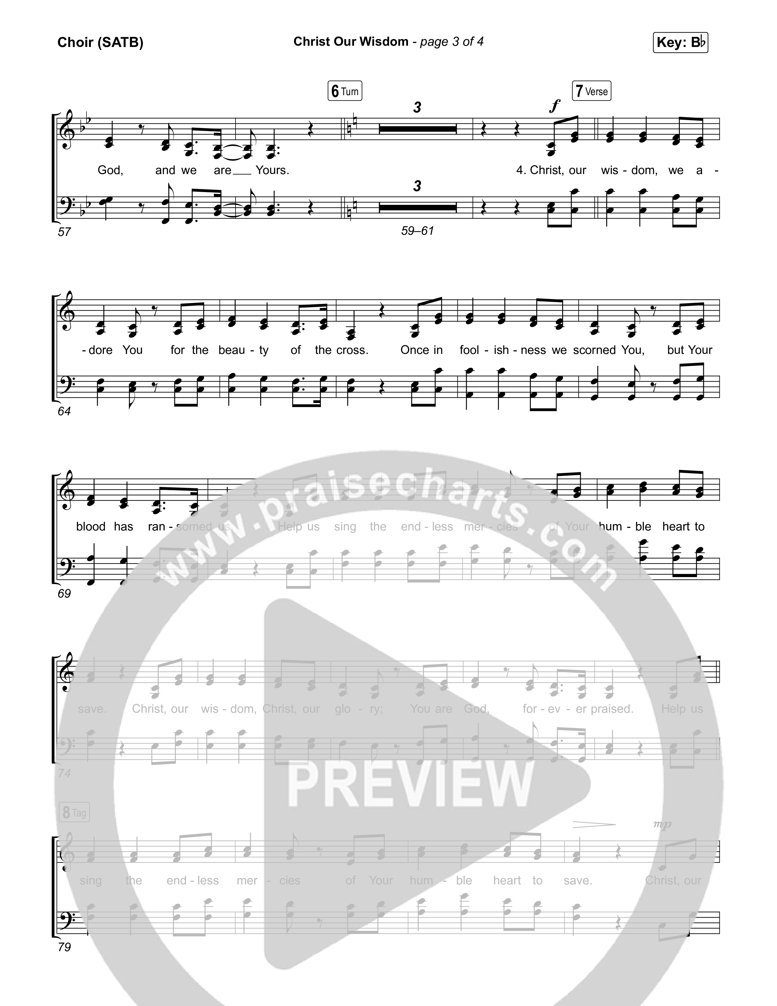 Christ Our Wisdom (Live) Choir Sheet (SATB) (Sovereign Grace)