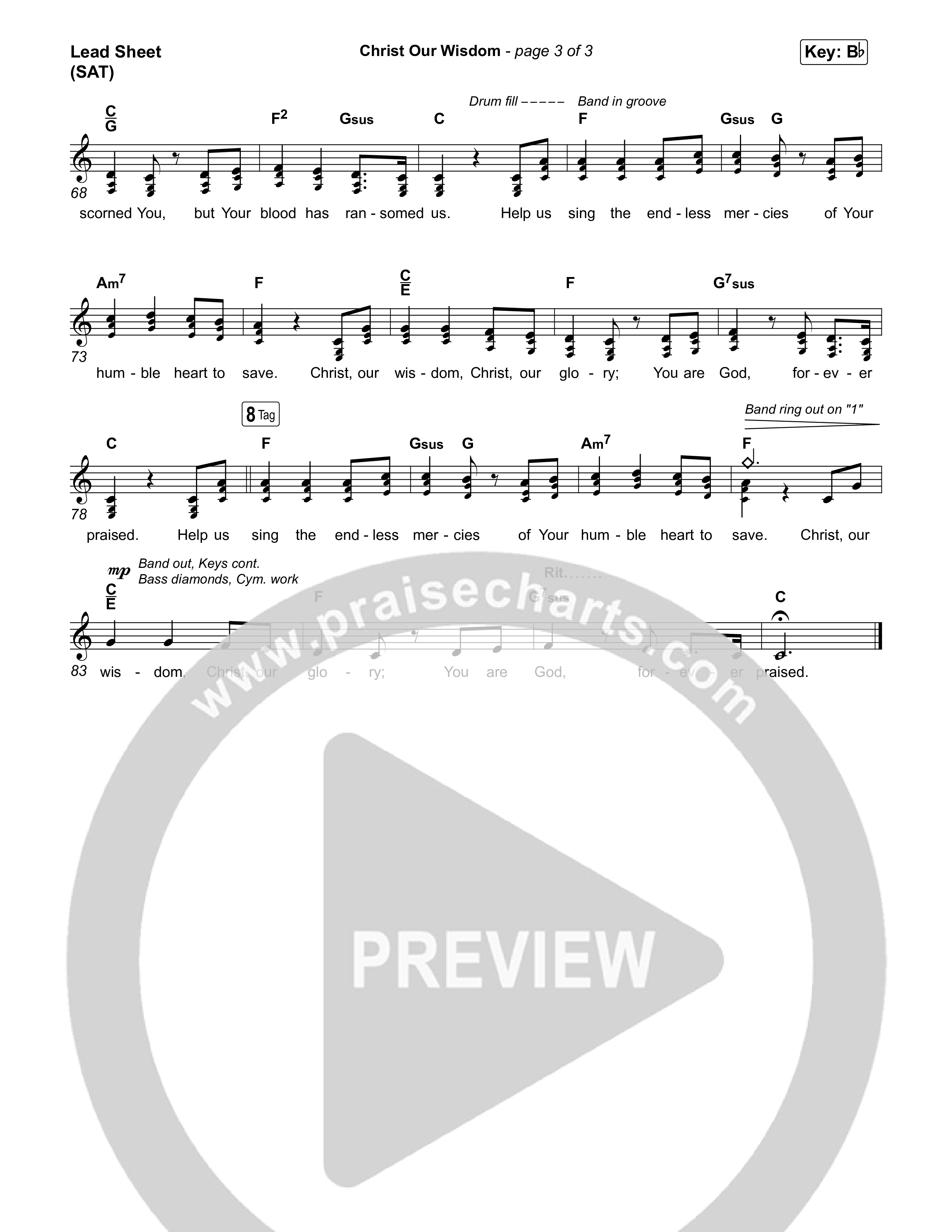 Christ Our Wisdom (Live) Lead Sheet (SAT) (Sovereign Grace)