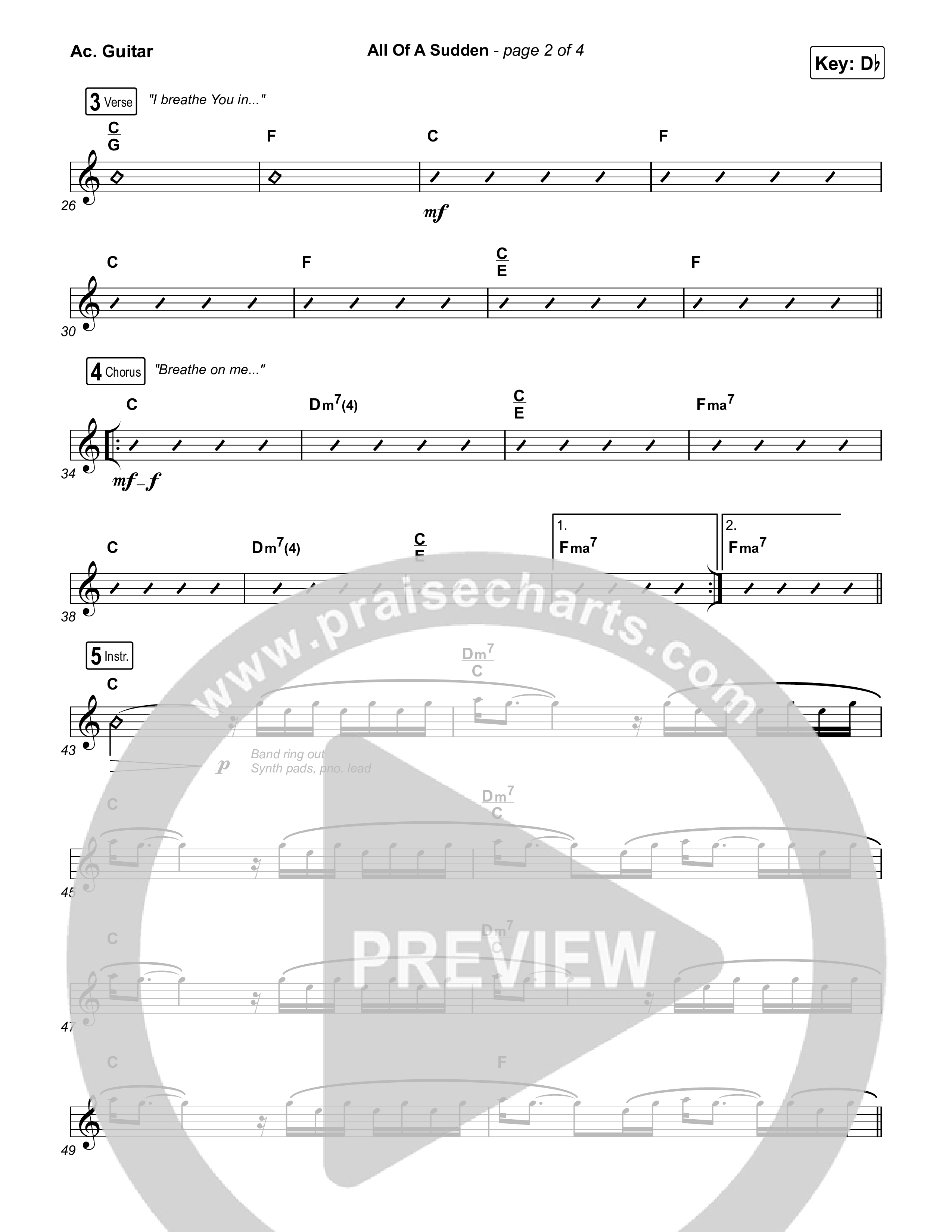 All Of A Sudden Acoustic Guitar (Elevation Worship / Tiffany Hudson)