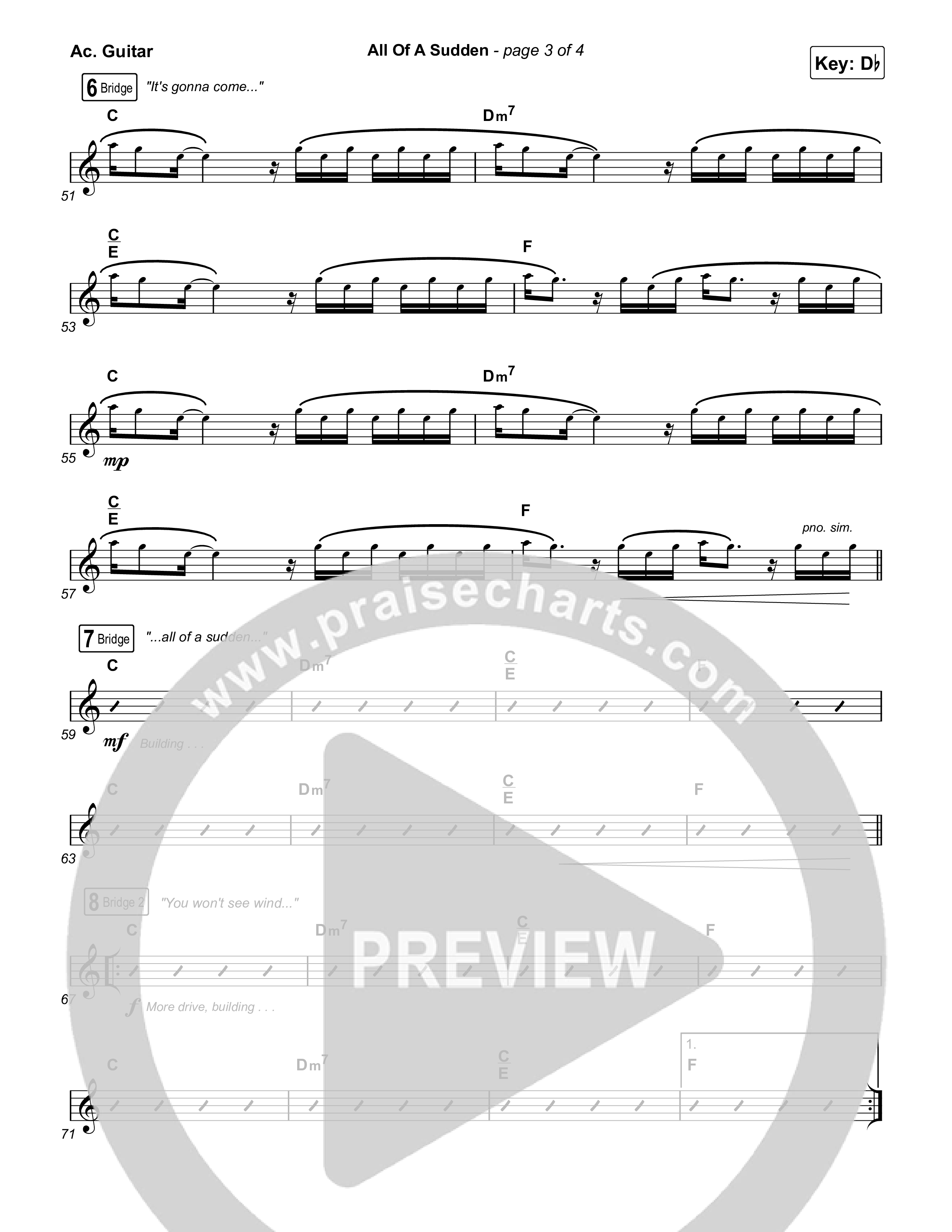 All Of A Sudden Acoustic Guitar (Elevation Worship / Tiffany Hudson)