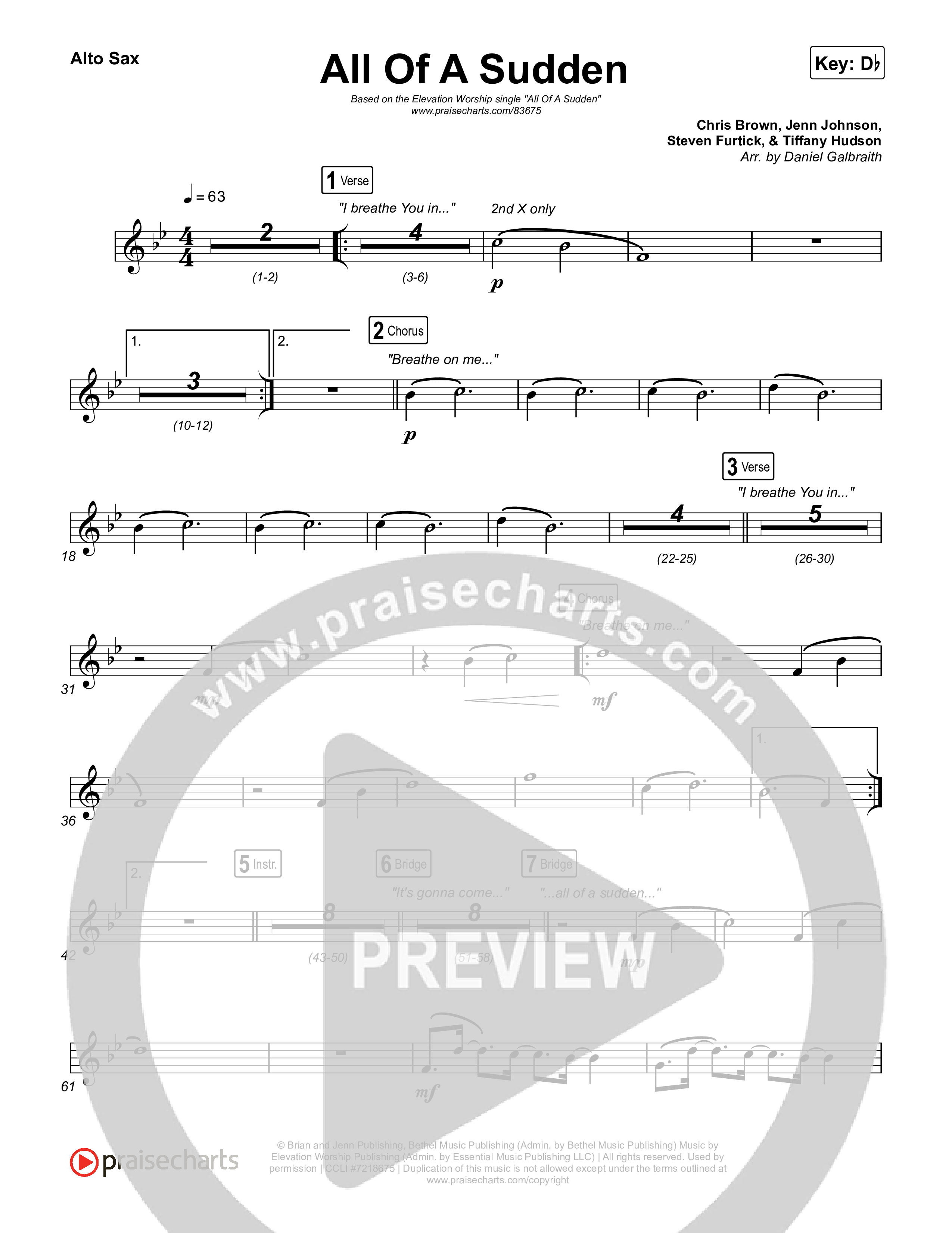 All Of A Sudden Alto Sax (Elevation Worship / Tiffany Hudson)