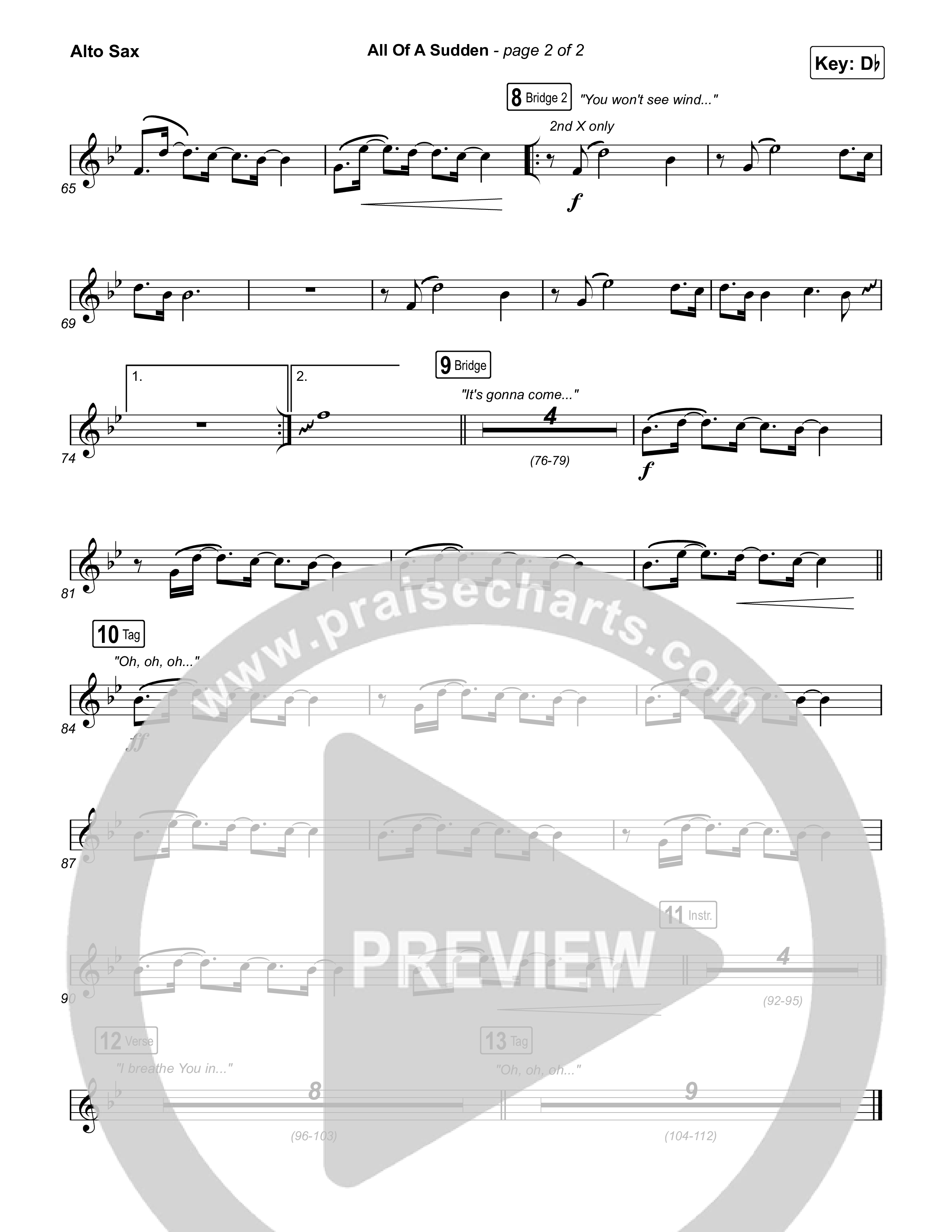 All Of A Sudden Alto Sax (Elevation Worship / Tiffany Hudson)