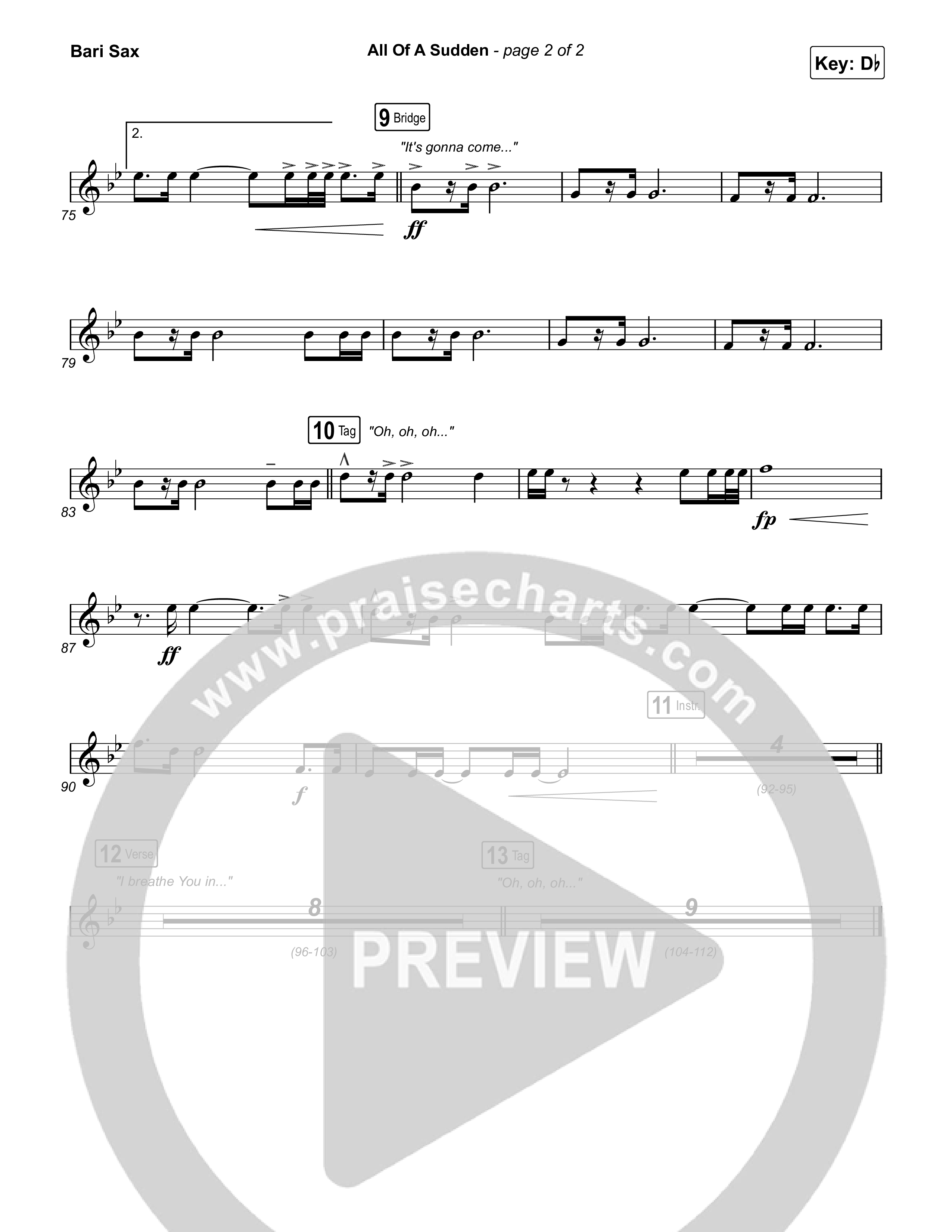 All Of A Sudden Bari Sax (Elevation Worship / Tiffany Hudson)