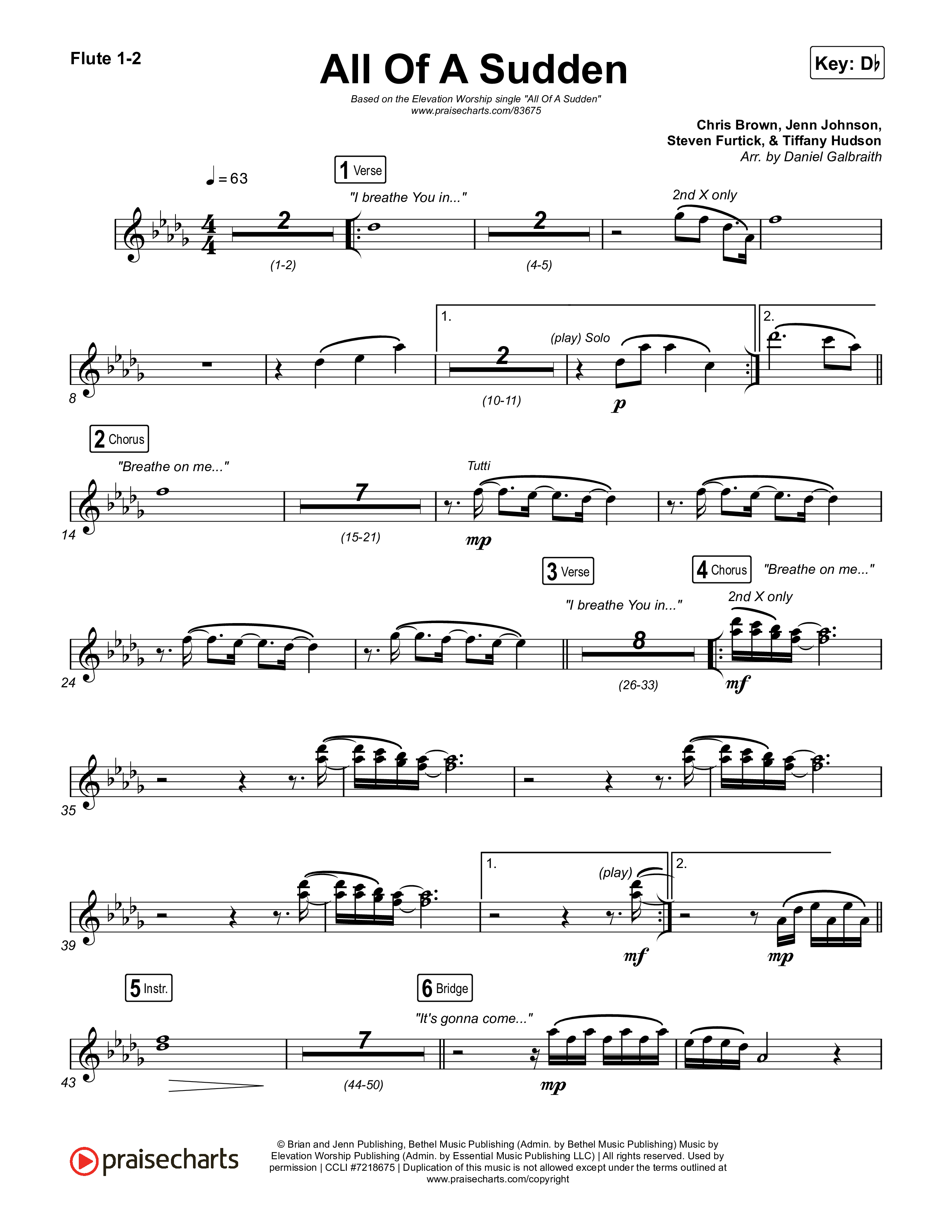 All Of A Sudden Flute 1,2 (Elevation Worship / Tiffany Hudson)