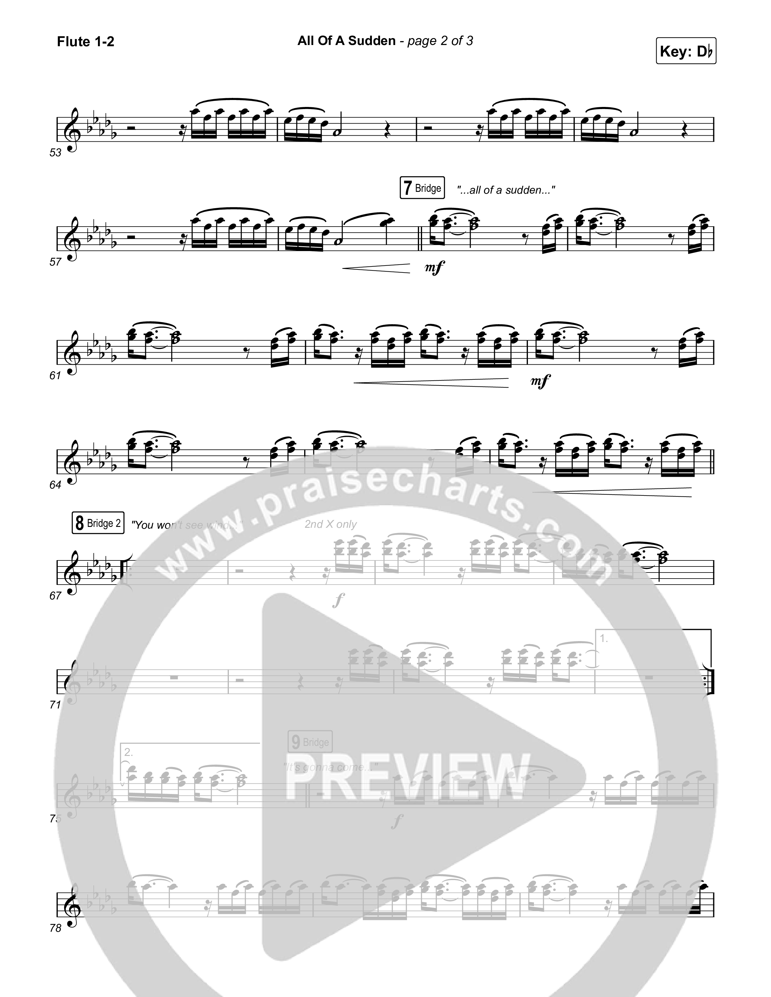 All Of A Sudden Flute 1,2 (Elevation Worship / Tiffany Hudson)