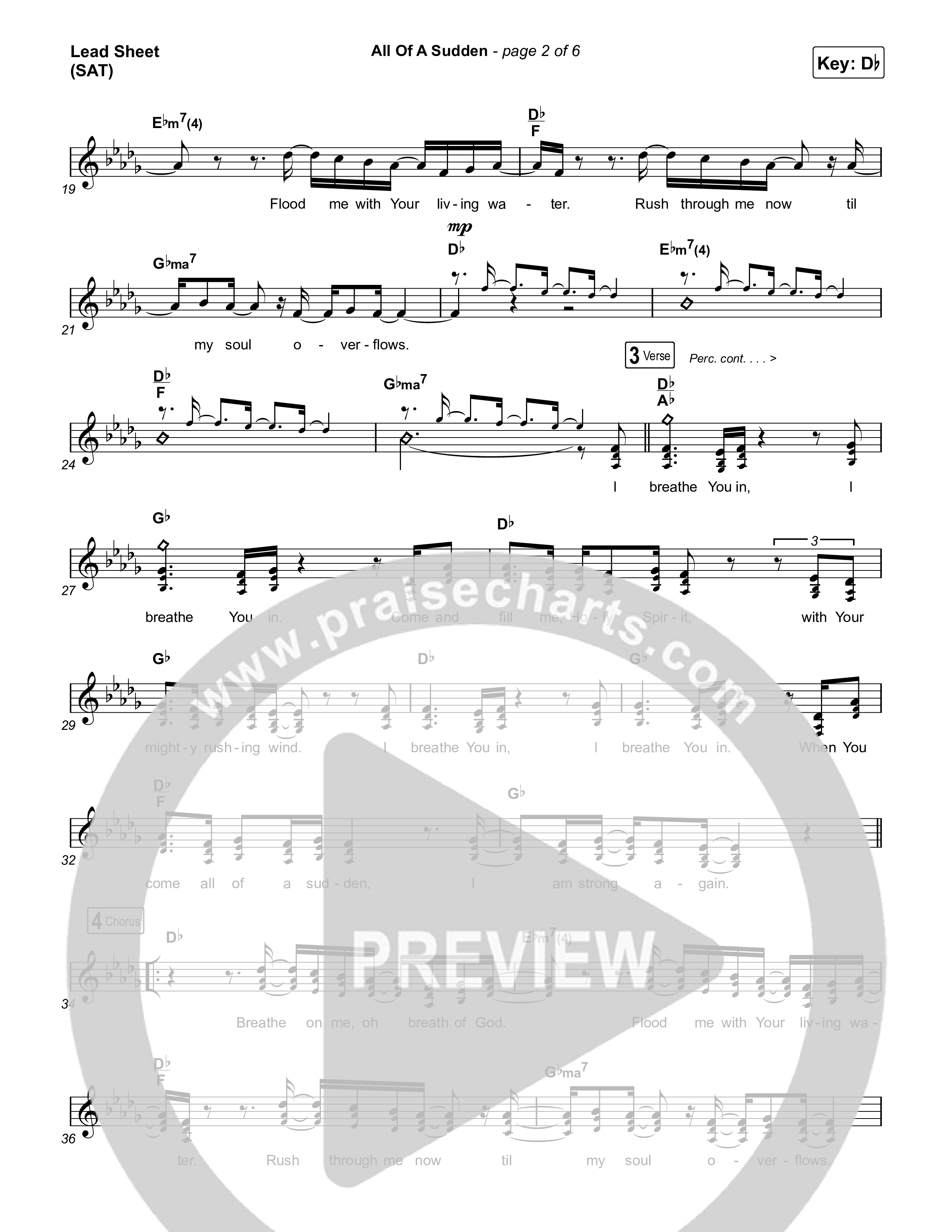 All Of A Sudden Lead Sheet (SAT) (Elevation Worship / Tiffany Hudson)