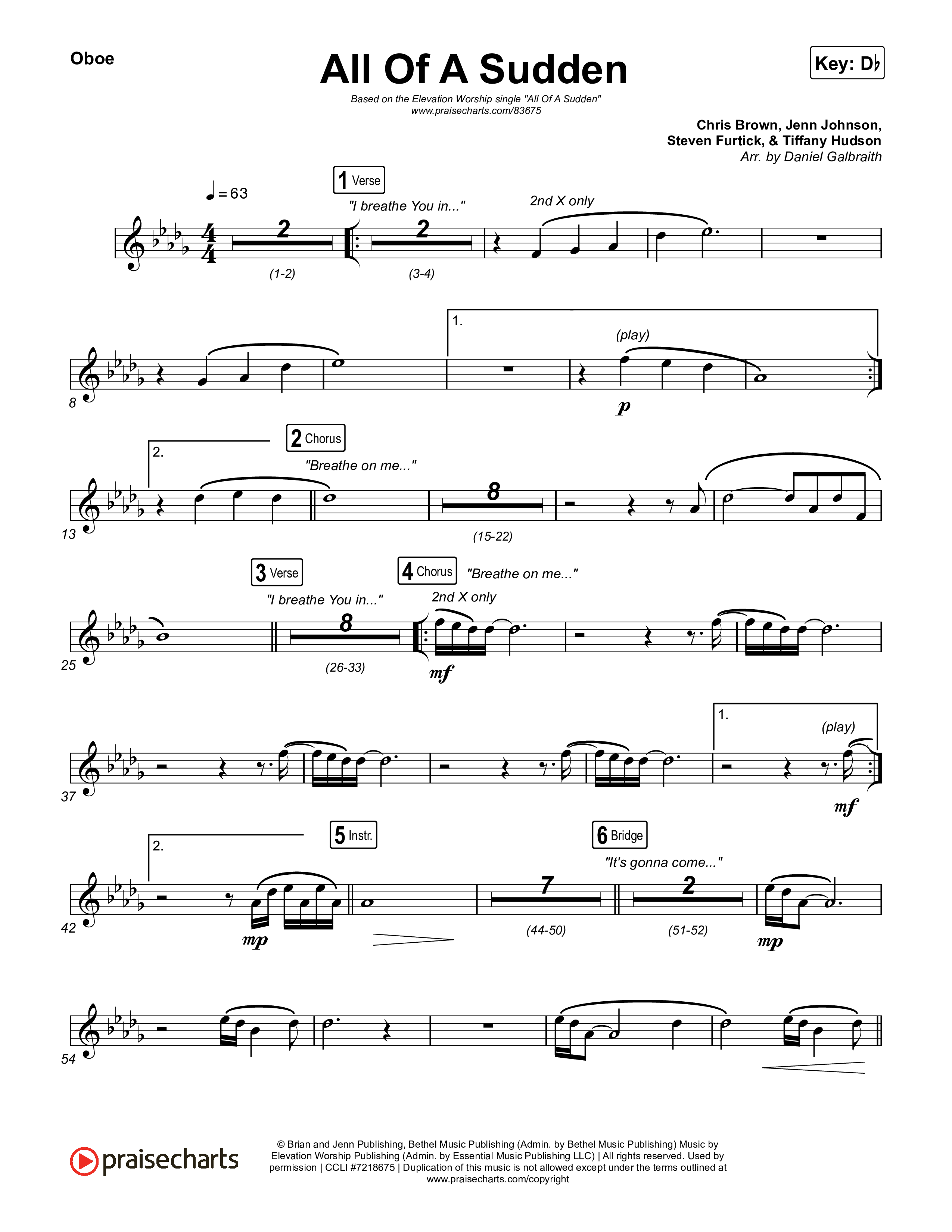 All Of A Sudden Oboe (Elevation Worship / Tiffany Hudson)