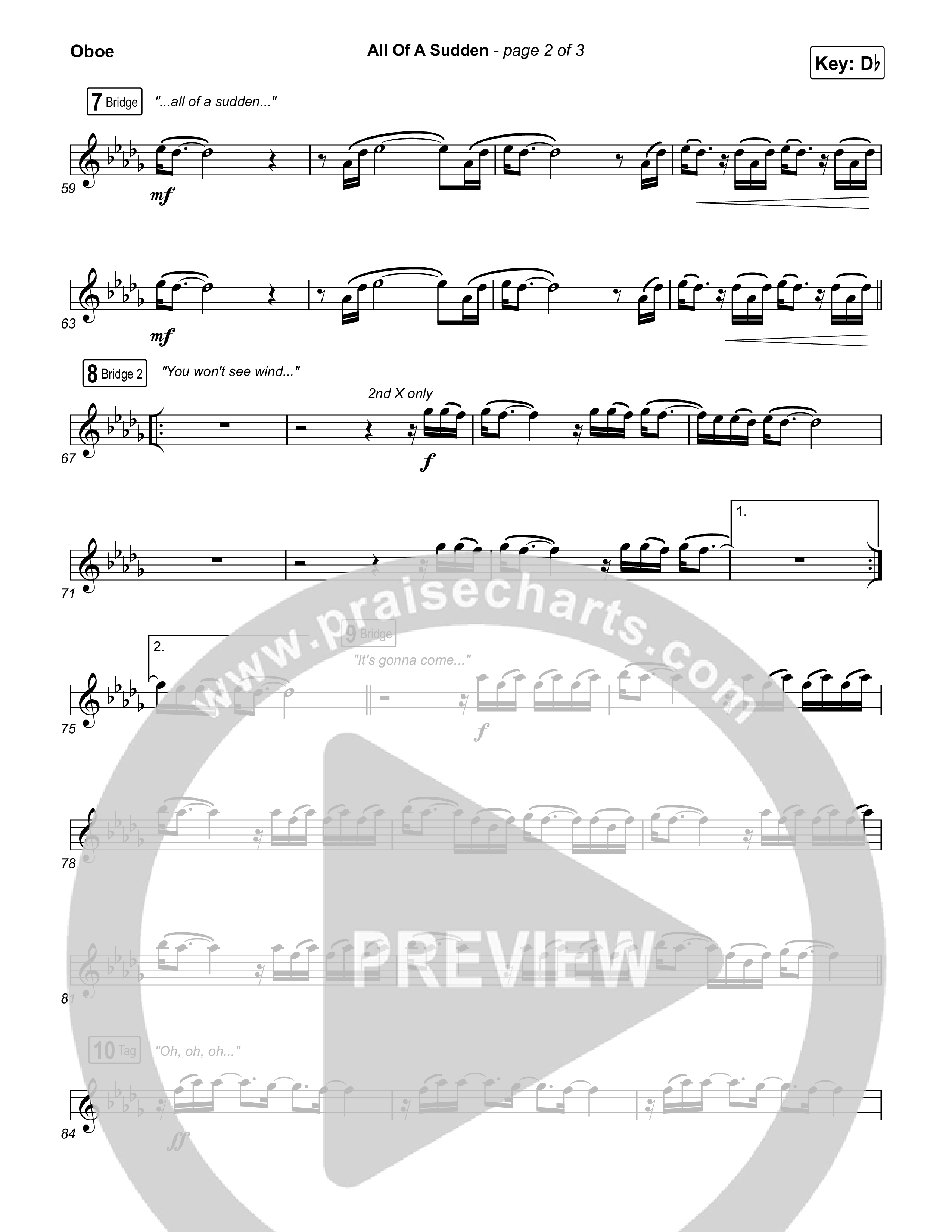 All Of A Sudden Oboe (Elevation Worship / Tiffany Hudson)