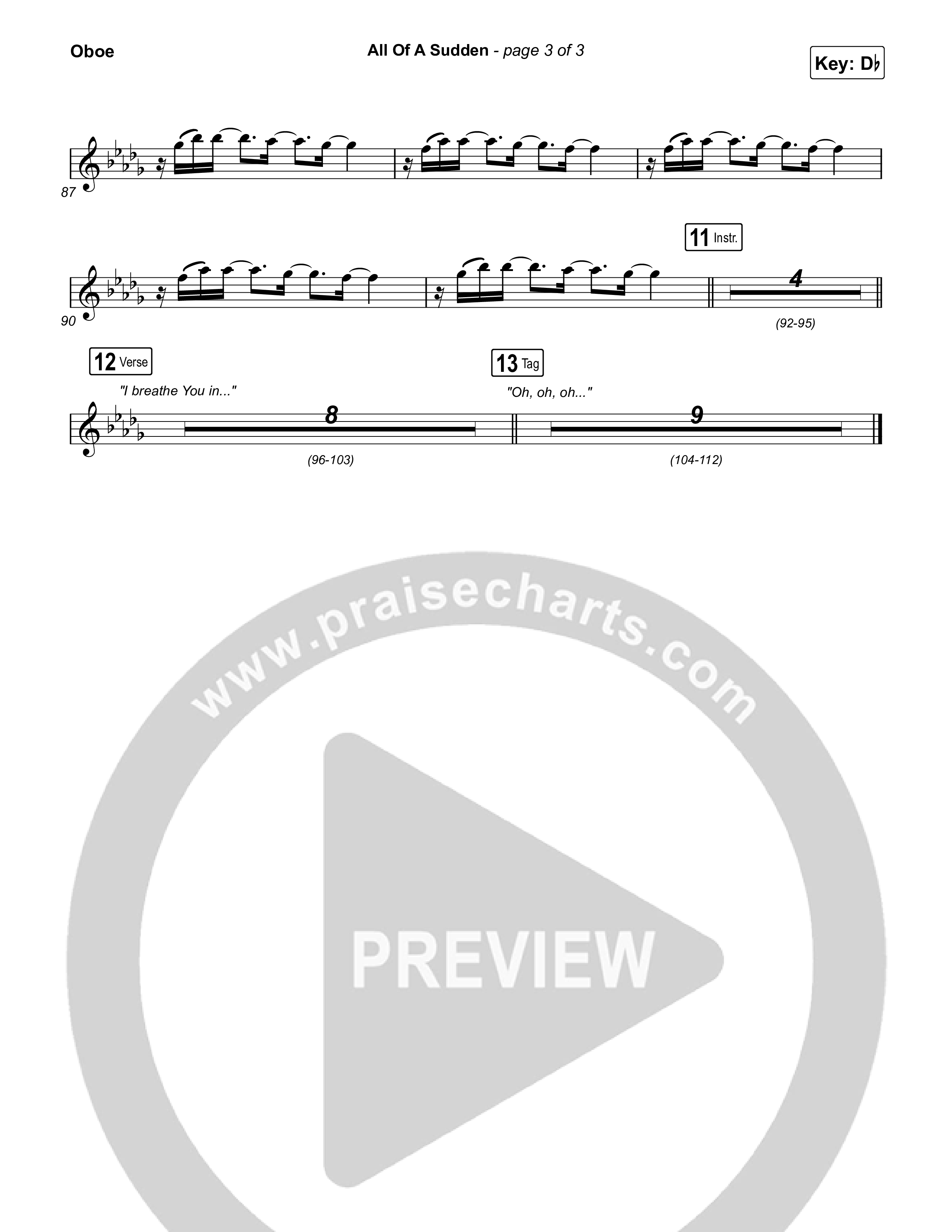 All Of A Sudden Oboe (Elevation Worship / Tiffany Hudson)