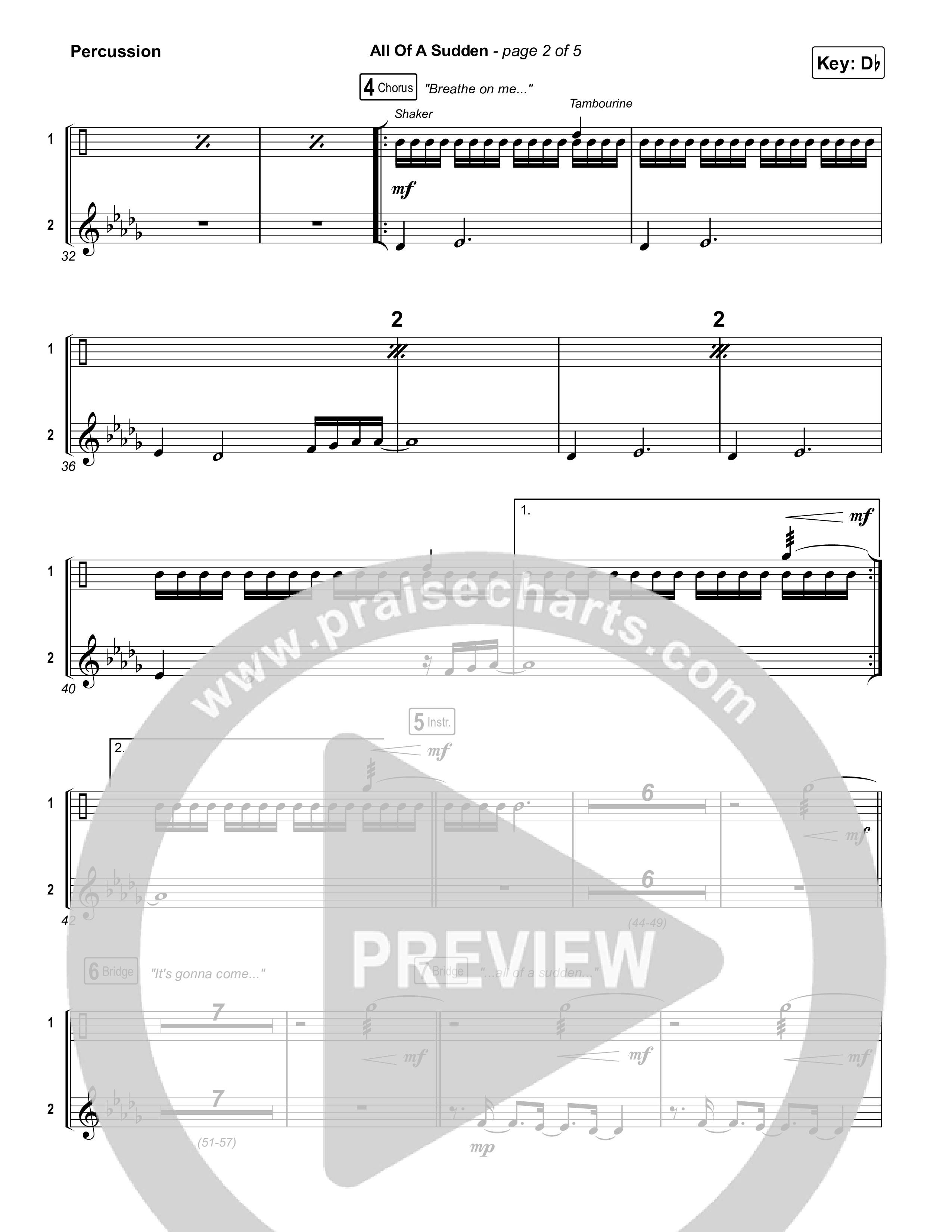 All Of A Sudden Percussion (Elevation Worship / Tiffany Hudson)