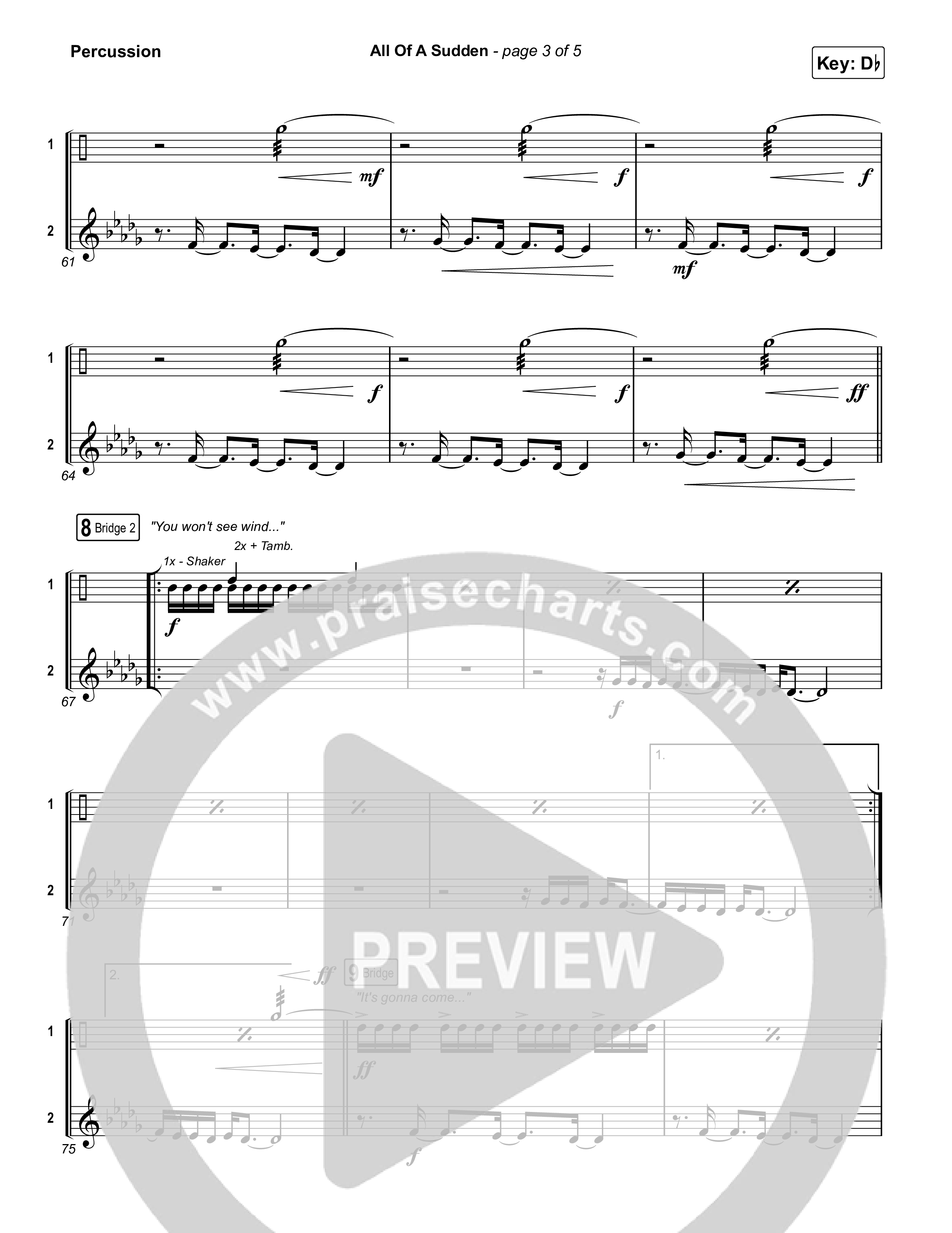 All Of A Sudden Percussion (Elevation Worship / Tiffany Hudson)