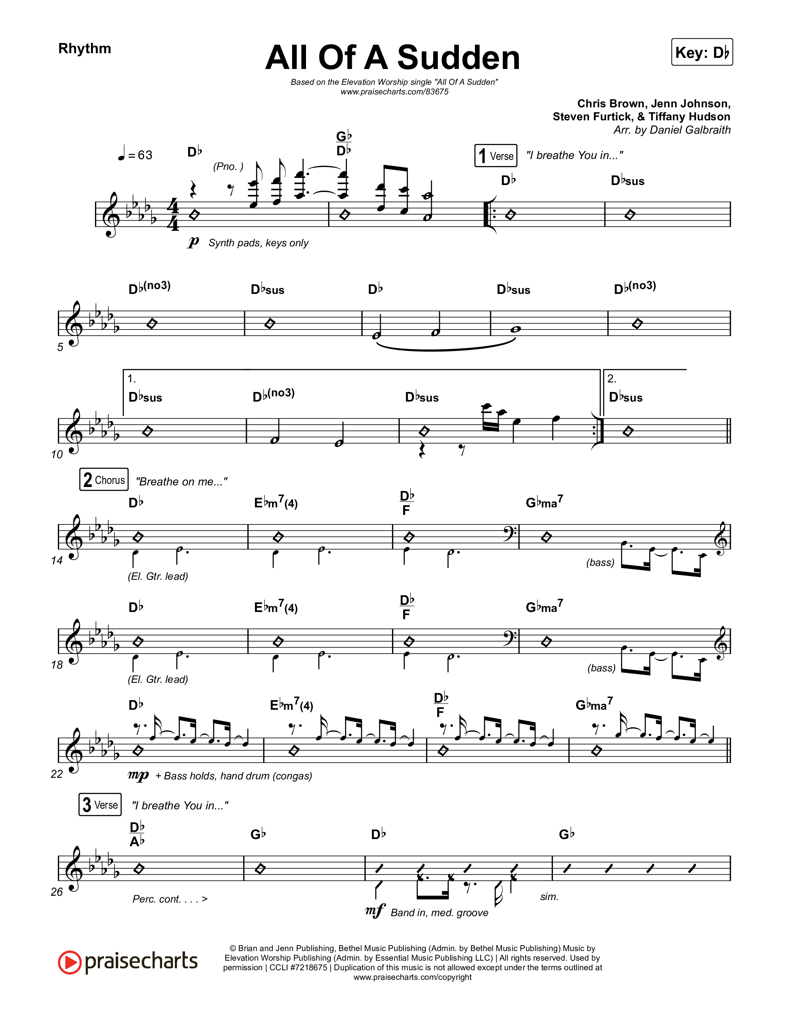 All Of A Sudden Rhythm Chart (Elevation Worship / Tiffany Hudson)