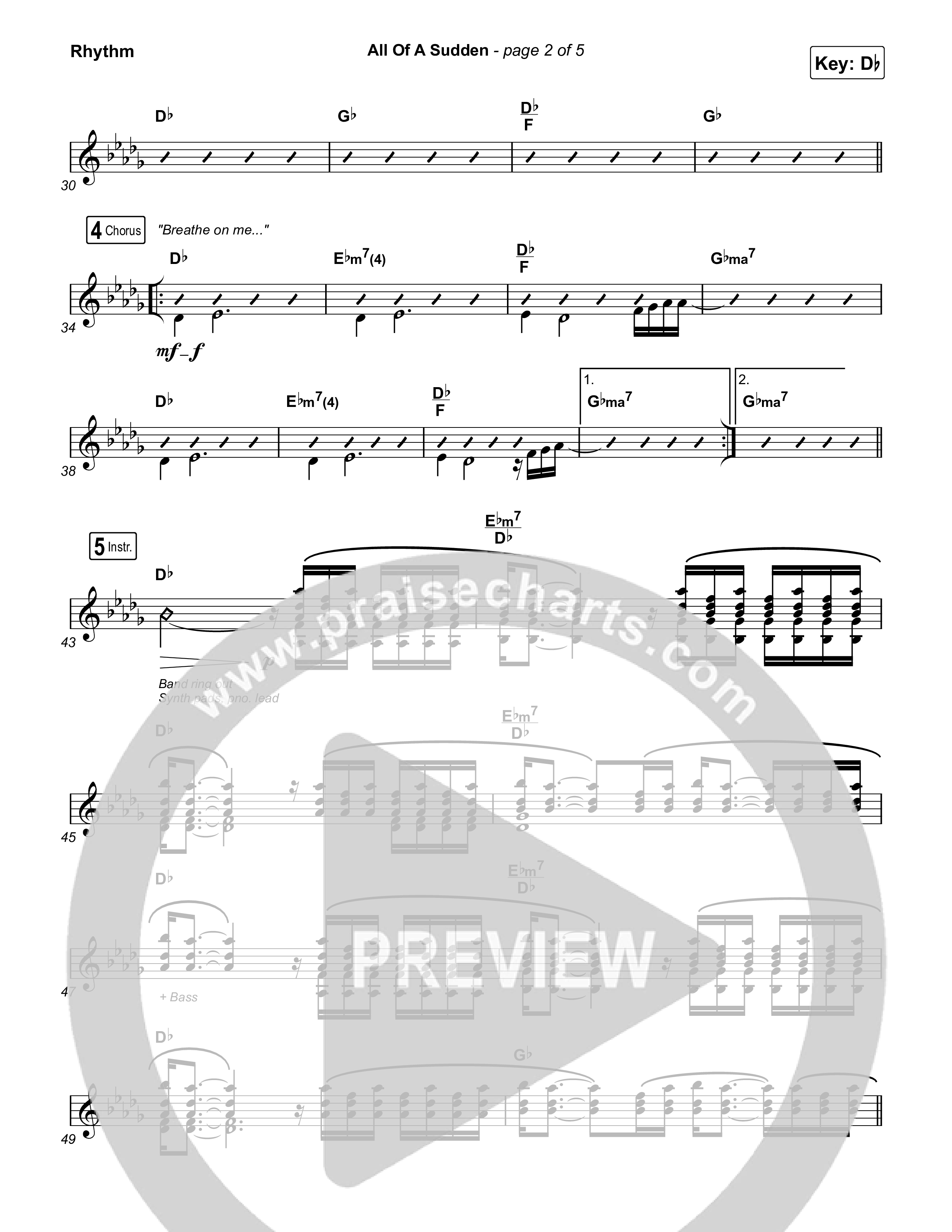 All Of A Sudden Rhythm Chart (Elevation Worship / Tiffany Hudson)