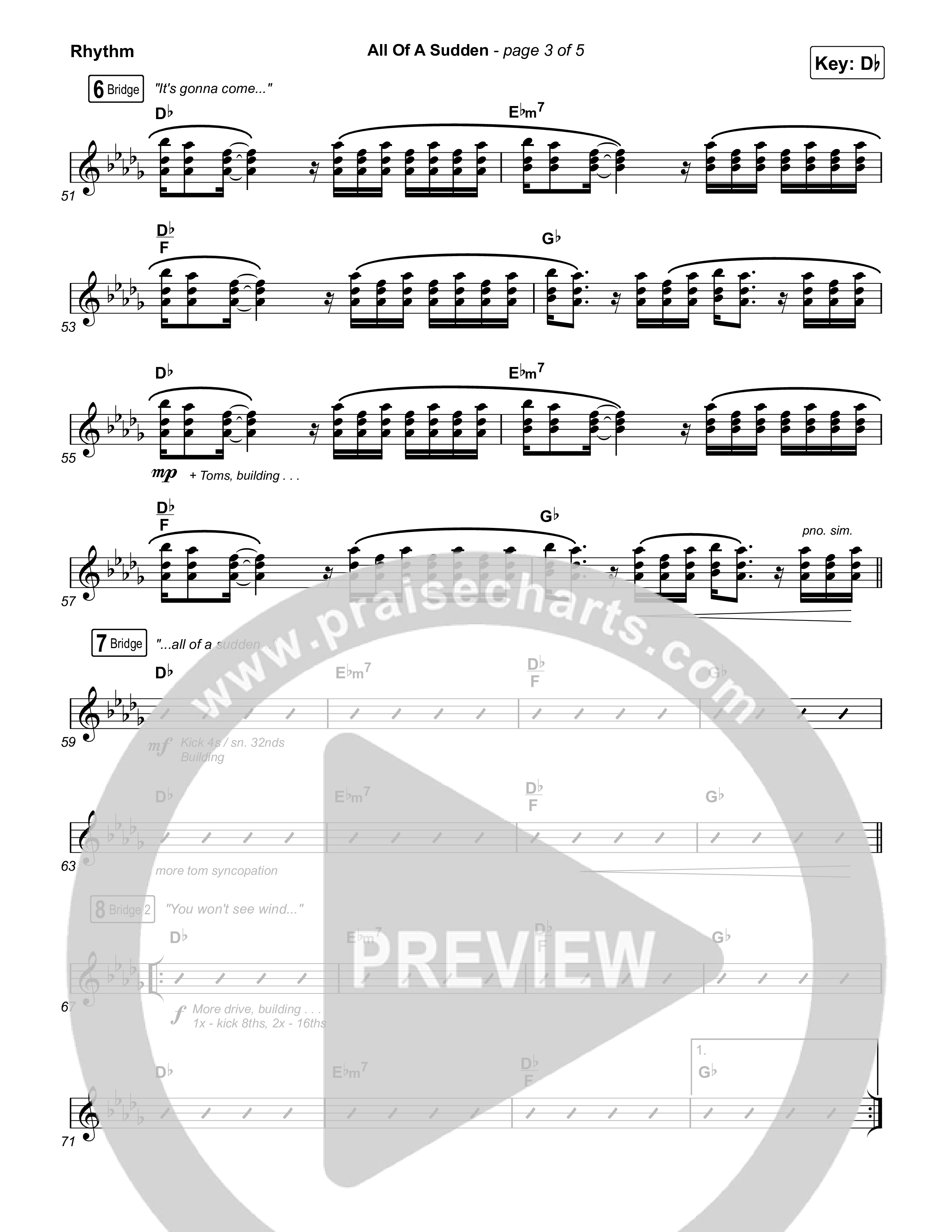 All Of A Sudden Rhythm Chart (Elevation Worship / Tiffany Hudson)