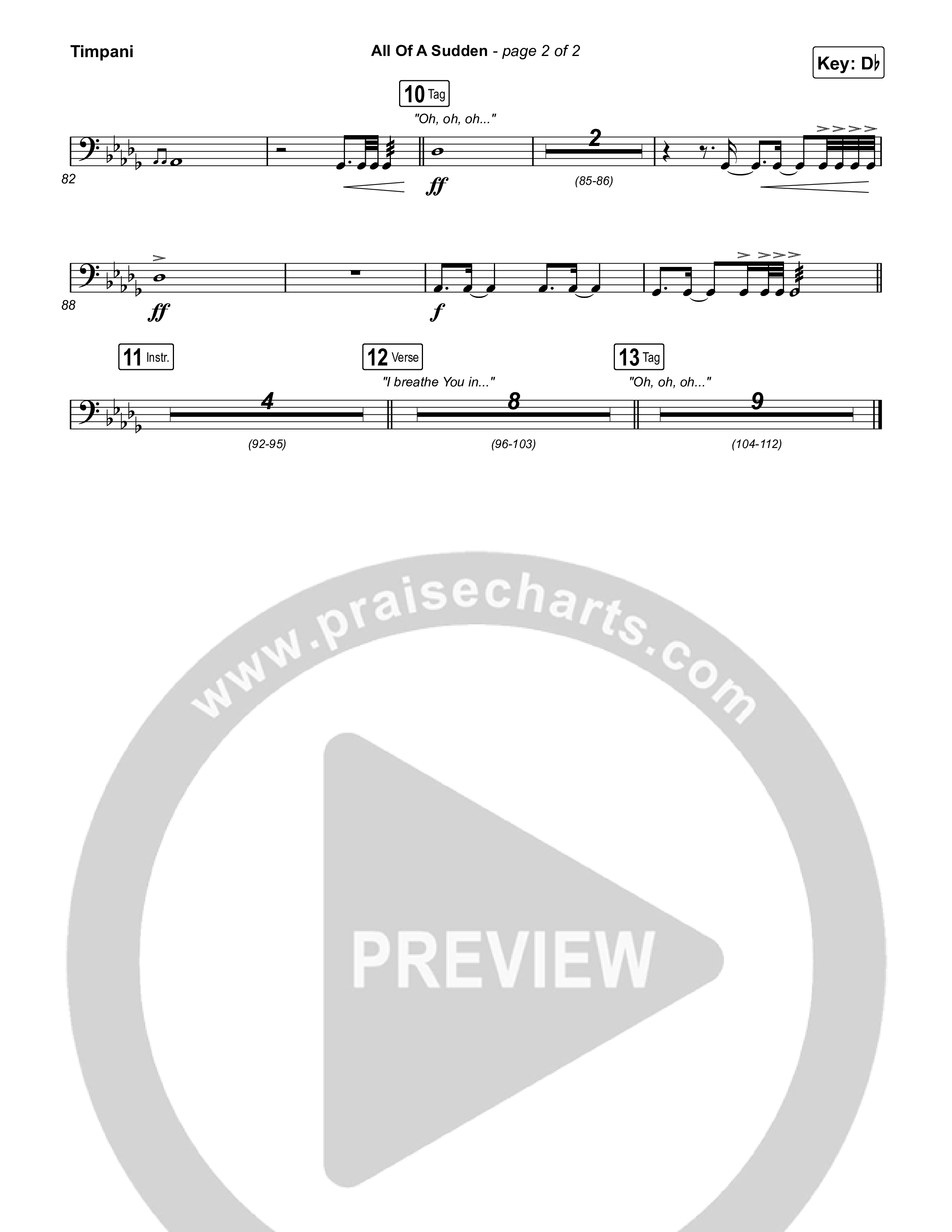 All Of A Sudden Timpani (Elevation Worship / Tiffany Hudson)